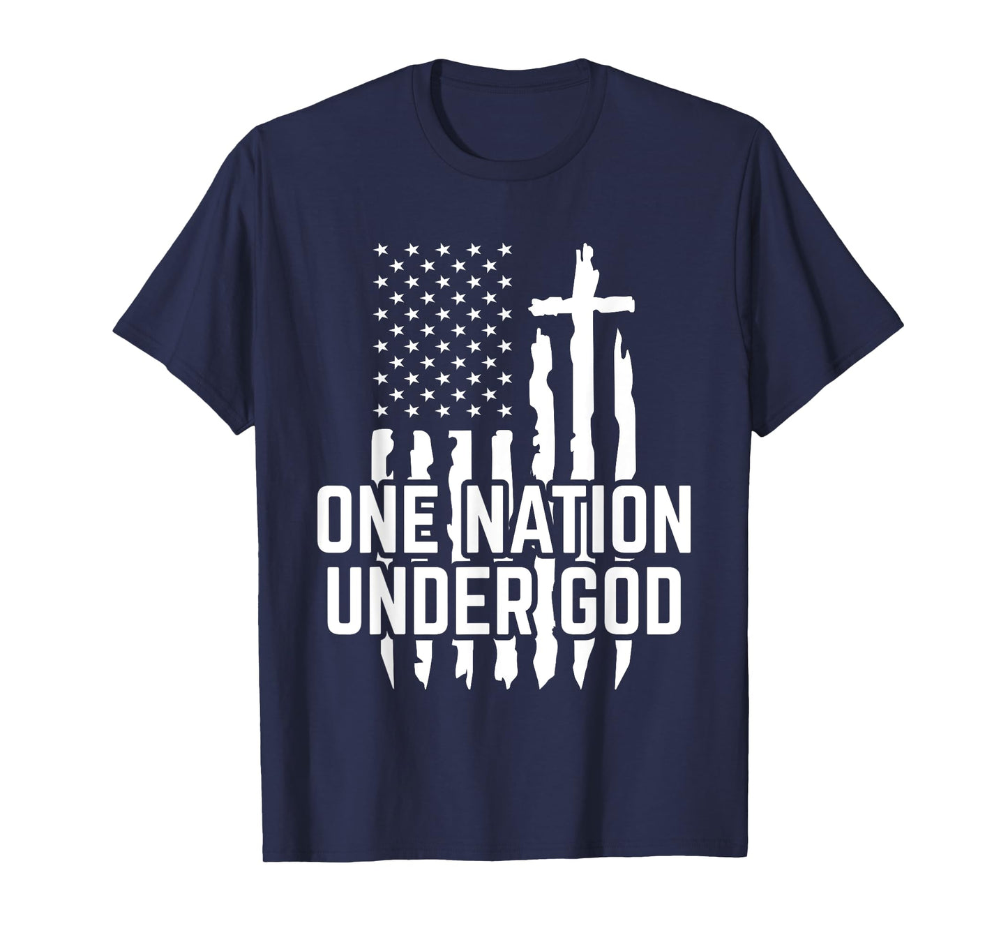 One Nation Under God Jesus Blessed American Flag T-Shirt