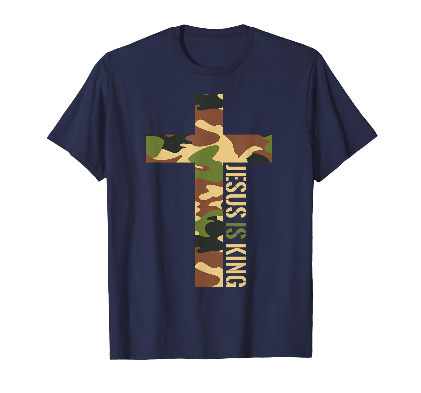 Jesus Is King Cross Christian Camo Camouflage Hunting God T-Shirt