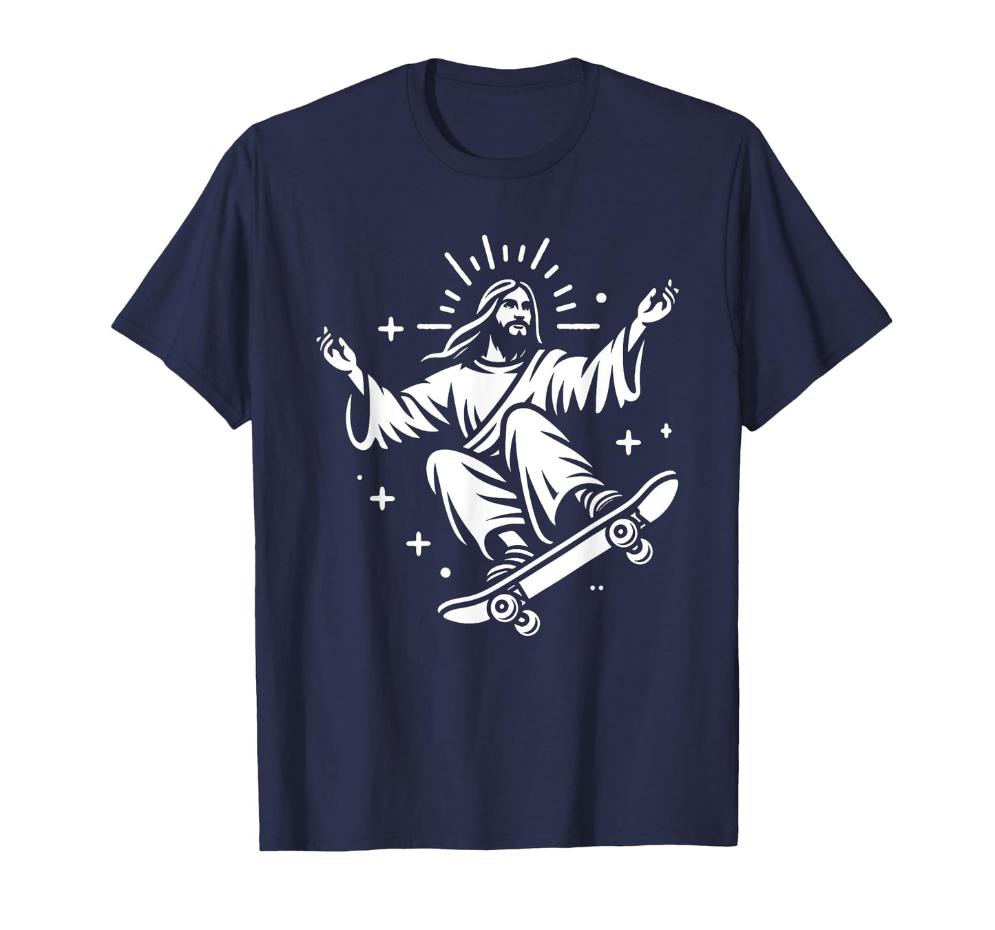 Jesus Riding Skateboard Funny Christian Skateboarding T-Shirt