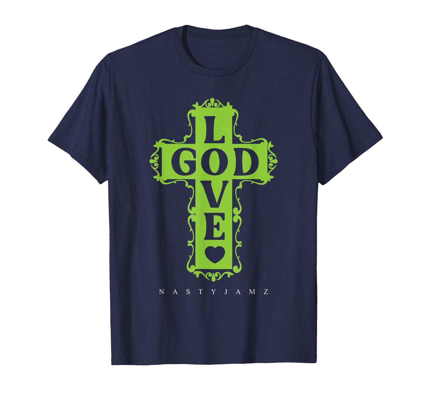 Air Foamposite One Black Volt God Love Green Black Jesus T-Shirt