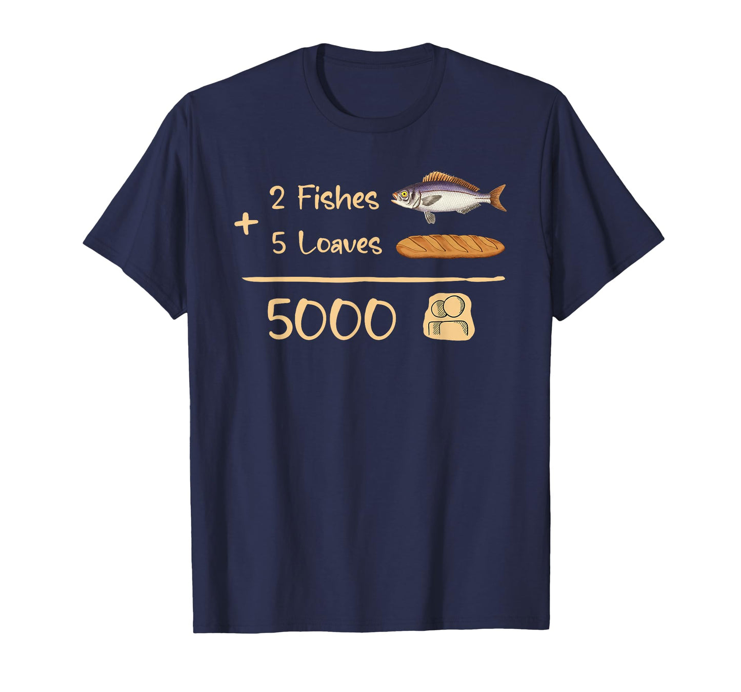 5 Loaves and 2 Fish Bible Verse Christian Men Women Kids T-Shirt