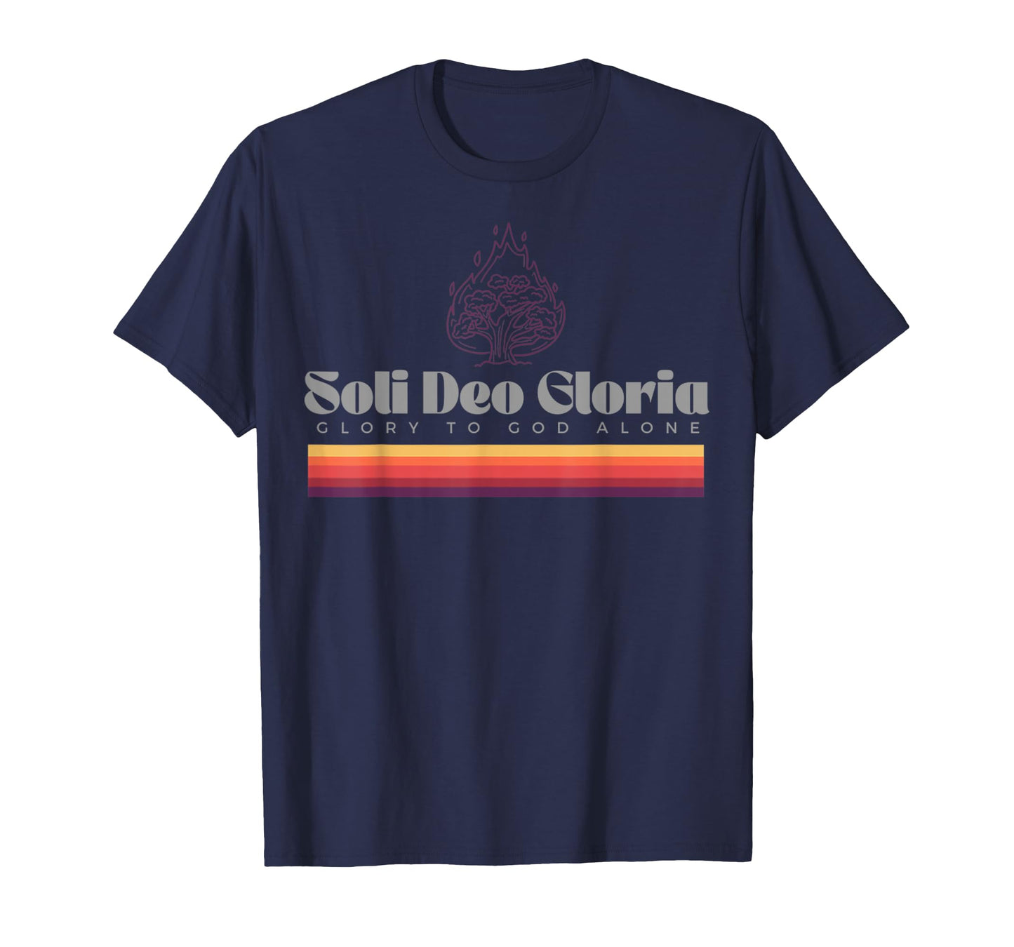 Vintage Burning Bush Soli Deo Gloria Funny Christ Men Women T-Shirt