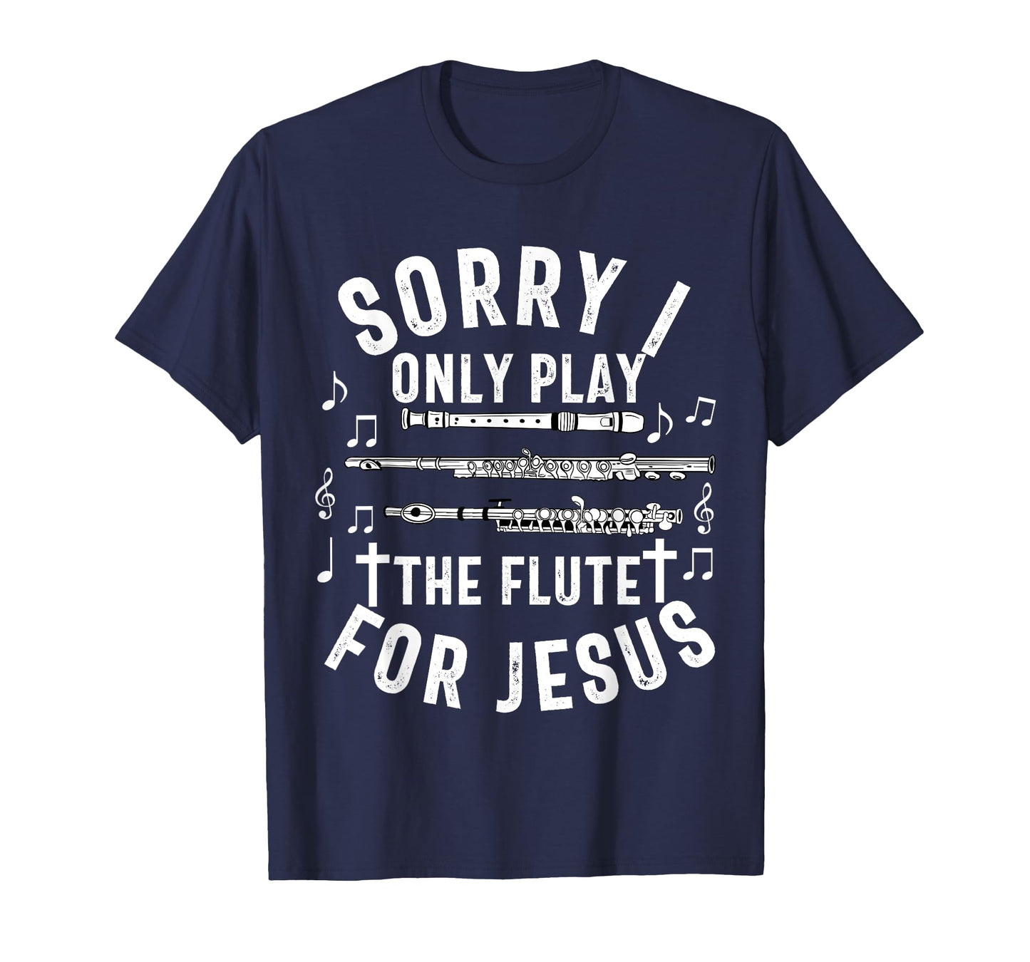 Flute Player Christian Women Girls Men Flutist Jesus Worship T-Shirt
