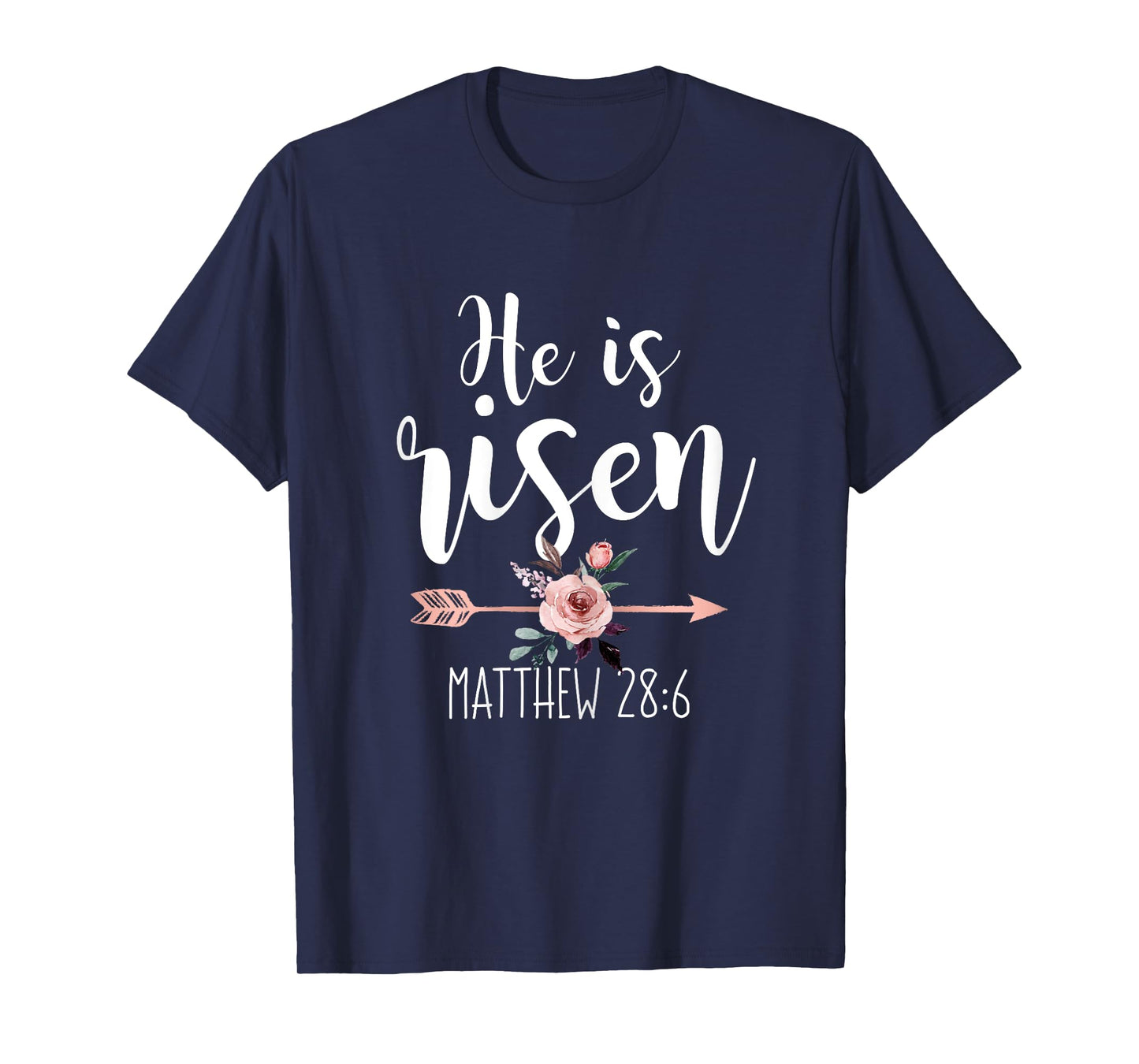 He is Risen Floral Arrow Easter Christian Women Teen Girls T-Shirt