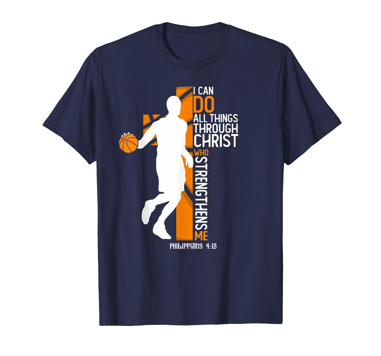 Christian Basketball Cross I Can Do All Things Through Jesus T-Shirt