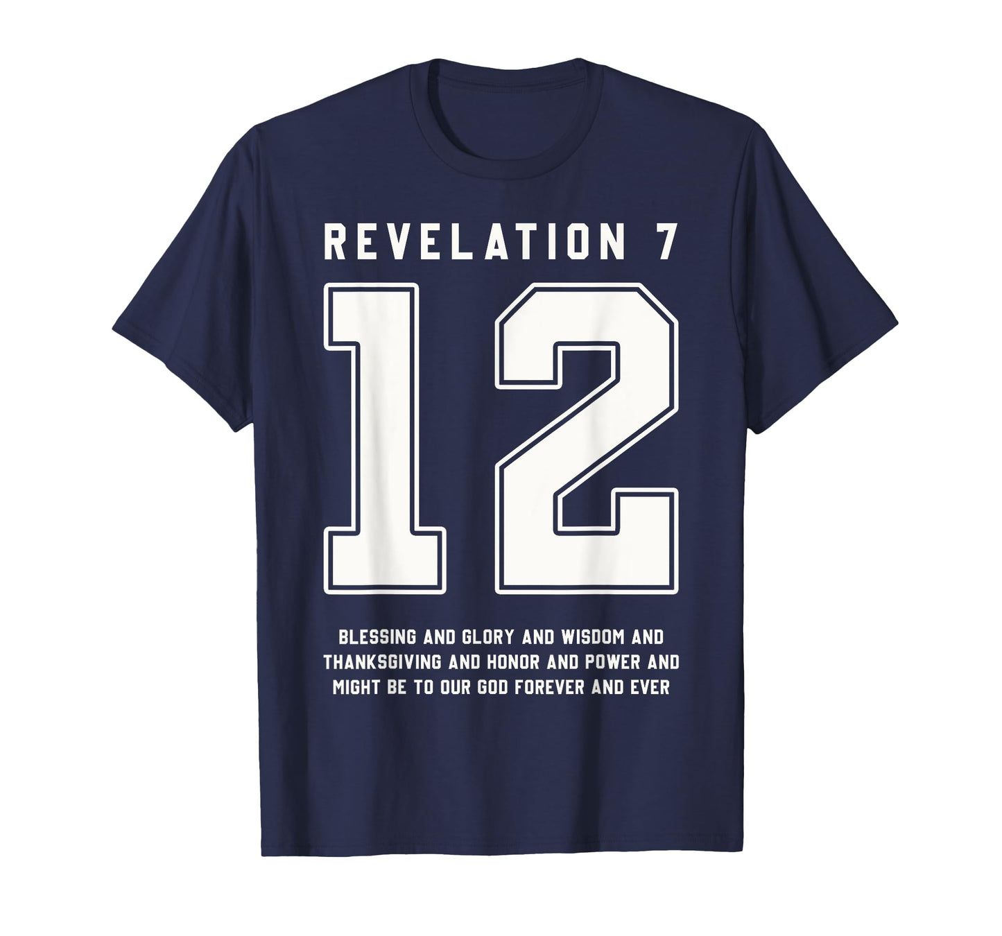 Revelation 7:12 Bible Verse Team Sports Jersey Christian T-Shirt