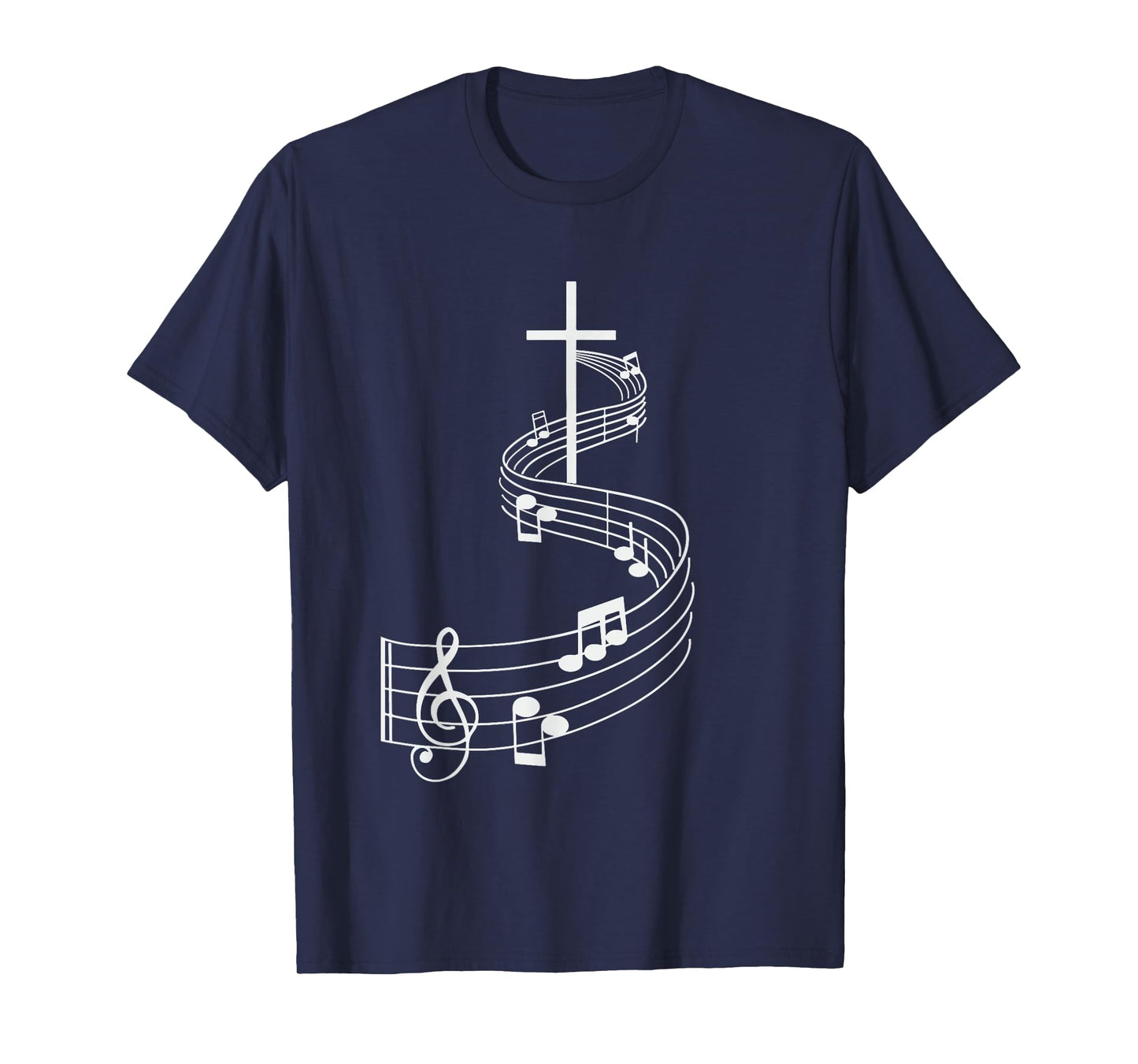 Cross with Treble Clef Musical Gifts Christian shirt T-Shirt