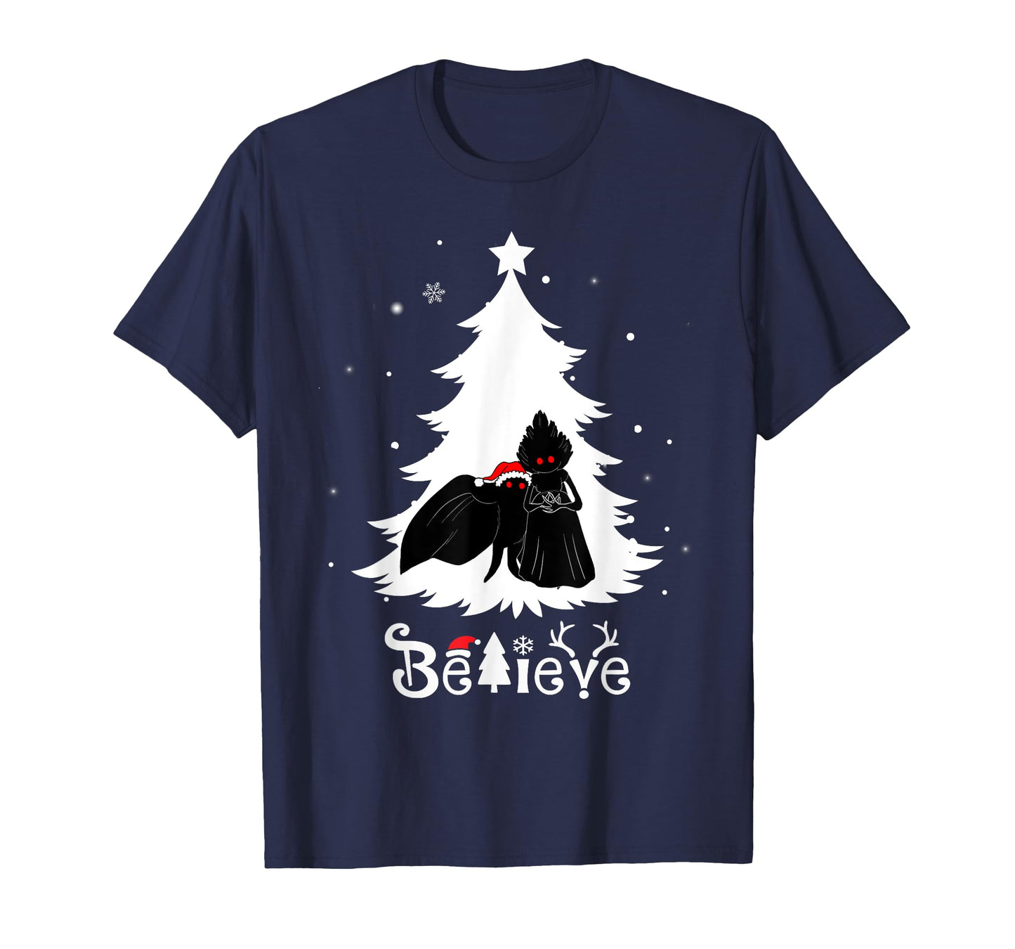 Mothman Flatwoods Monster Christmas Believe Funny Cryptid T-Shirt