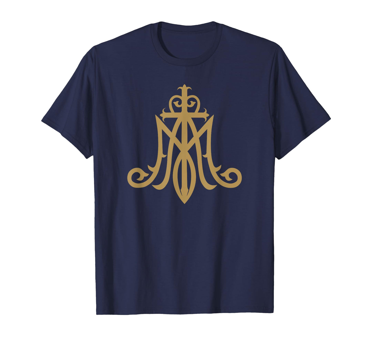 Virgin Mary Insignia Ave Maria Monogram Catholic T-Shirt
