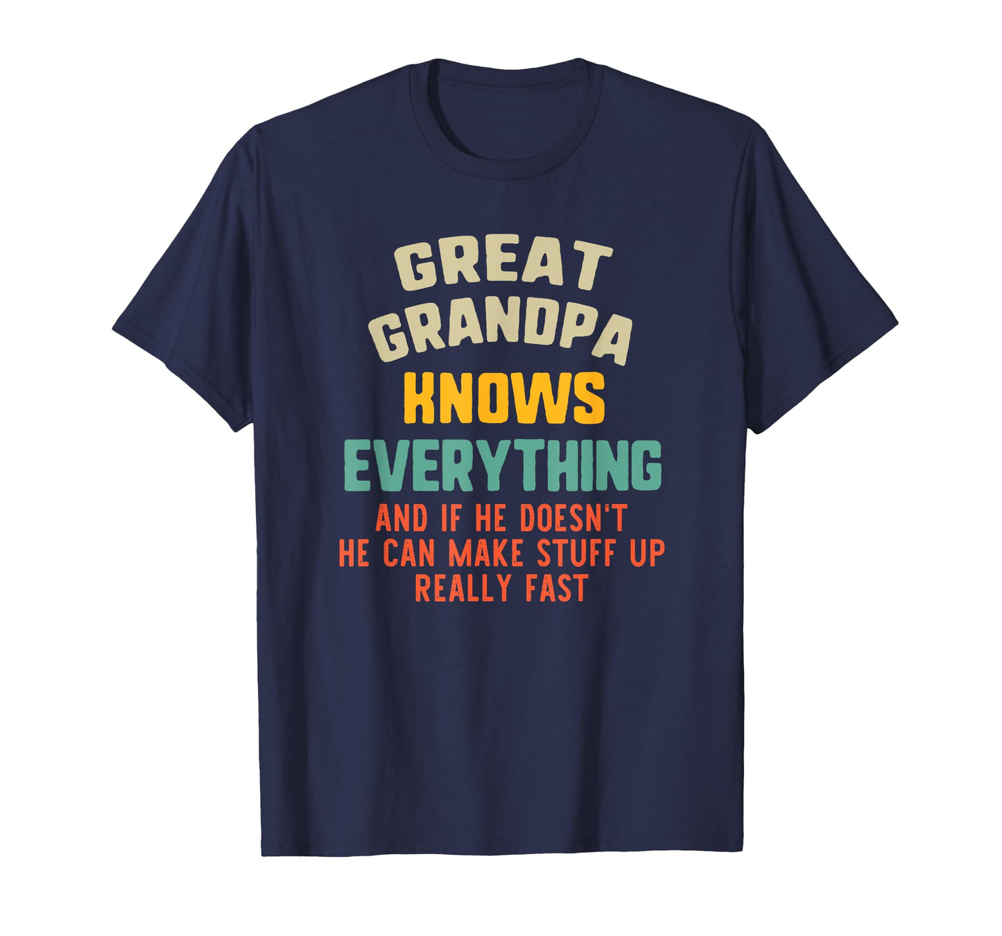 Great Grandpa Knows Everything Vintage Grandpa Funny T-Shirt