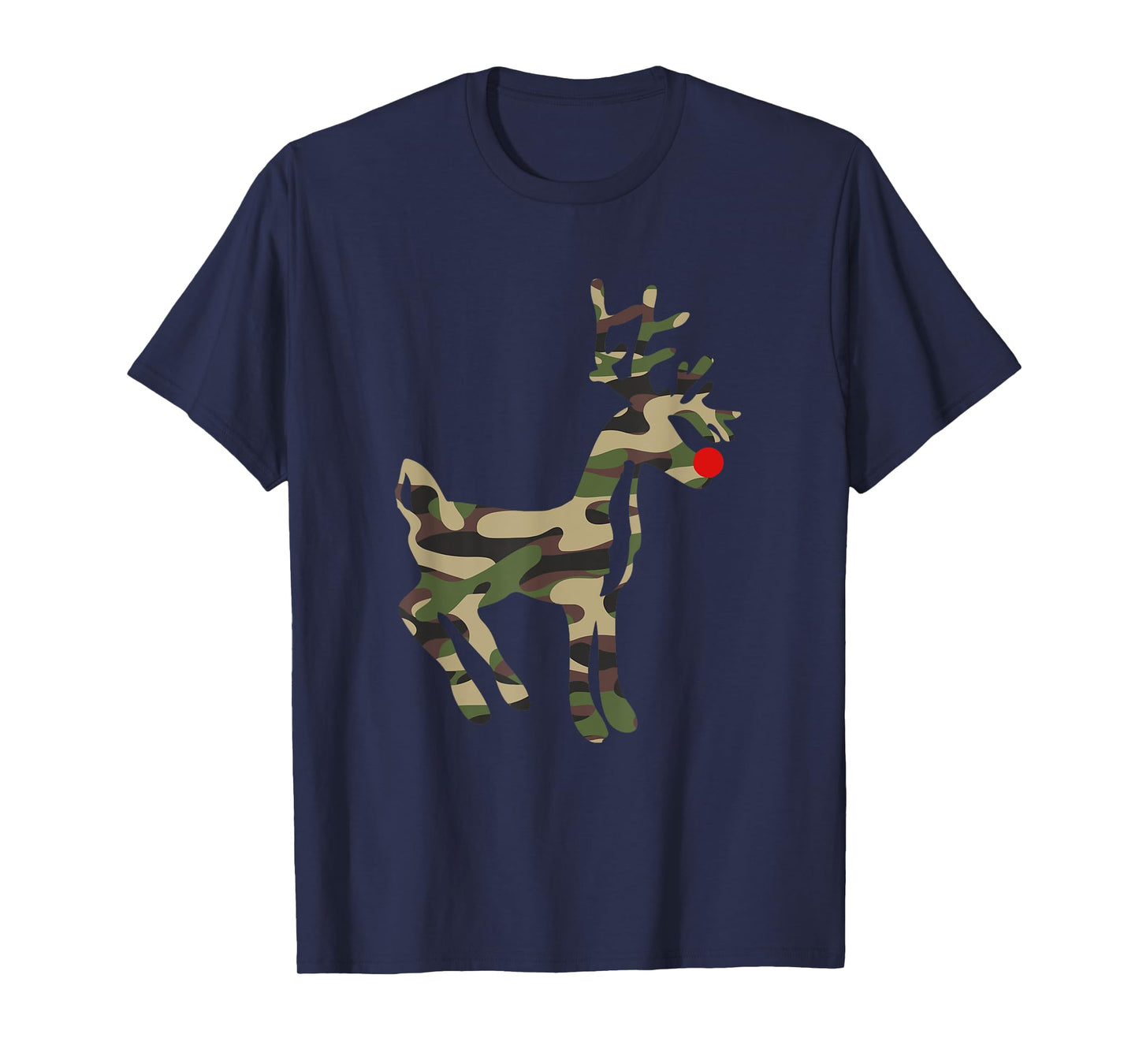 Reindeer Red Nose Camo Camouflage - Xmas Holiday Hunting T-Shirt
