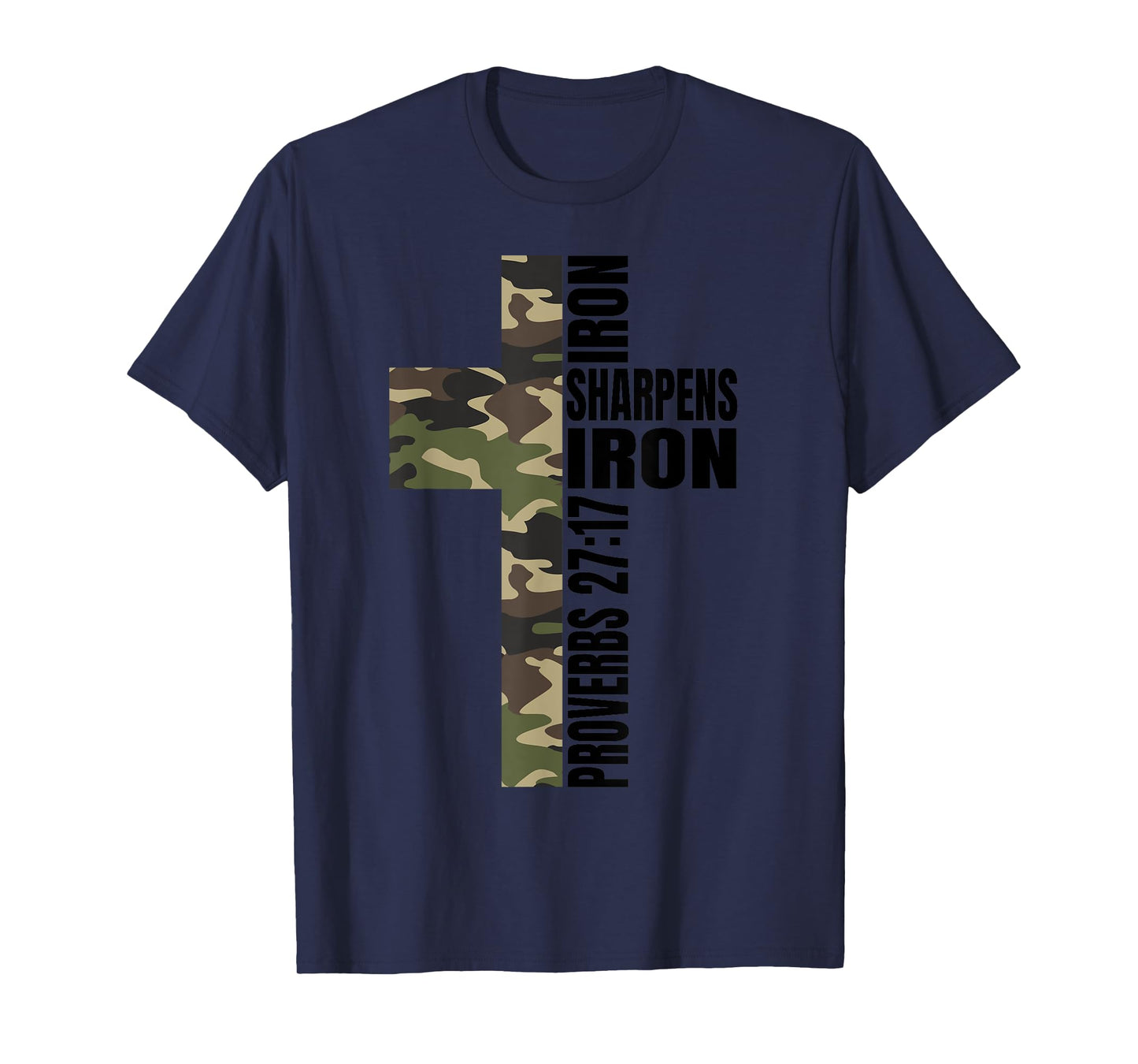 Green Camo Iron Sharpens Iron Christian Cross Family Couples T-Shirt