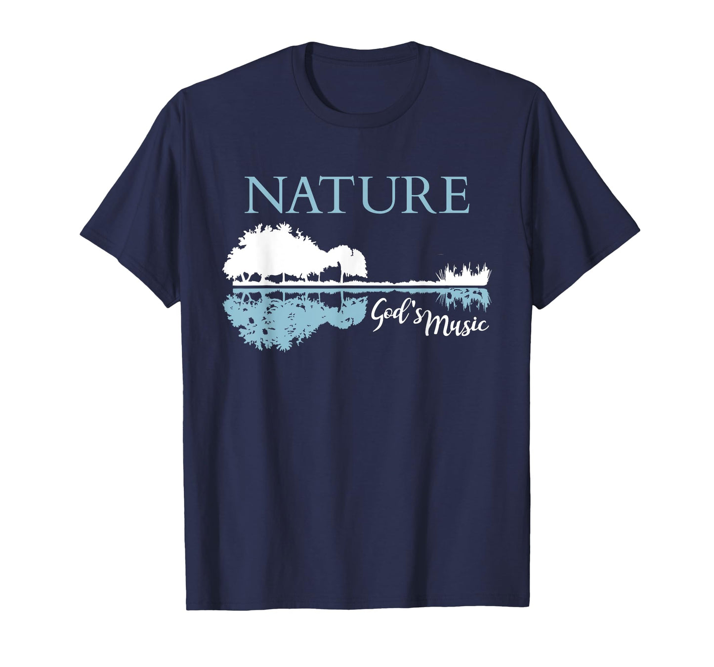 Nature God's Music Christian Outdoors Musician Guitar Lake T-Shirt