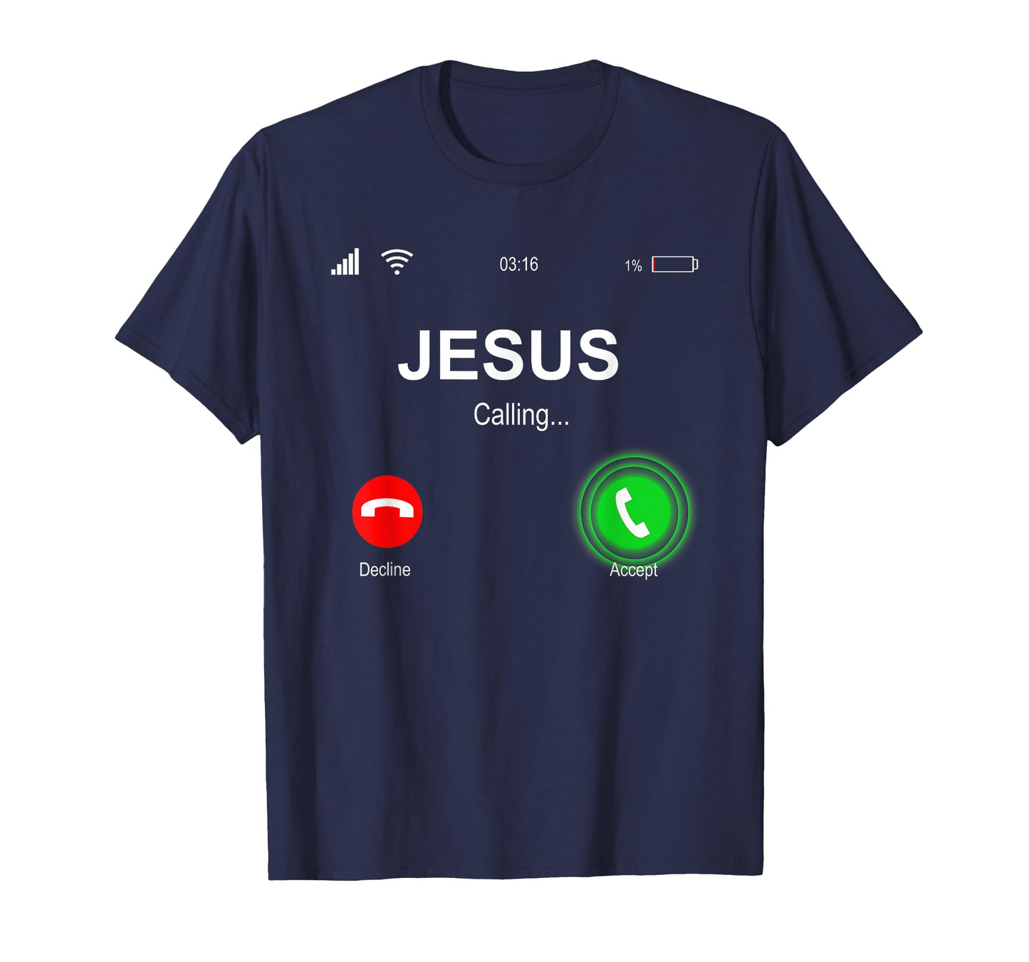 Christian Shirts | JESUS CALLING Funny Accept Decline Jesus T-Shirt