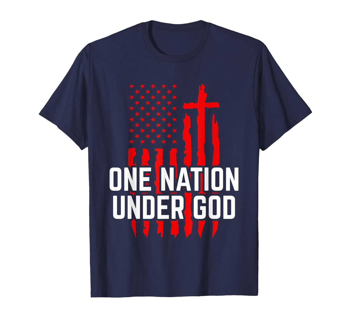 One Nation Under God Jesus Blessed American Flag T-Shirt