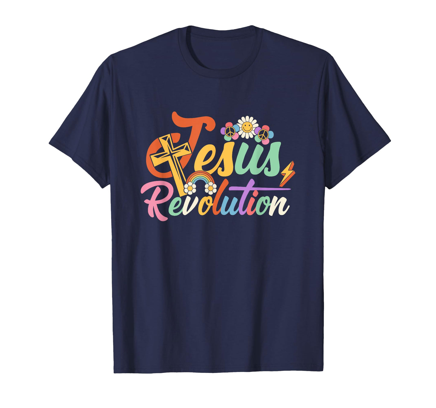Jesus Revolution Groovy Flower Vintage Christian Faithcross T-Shirt