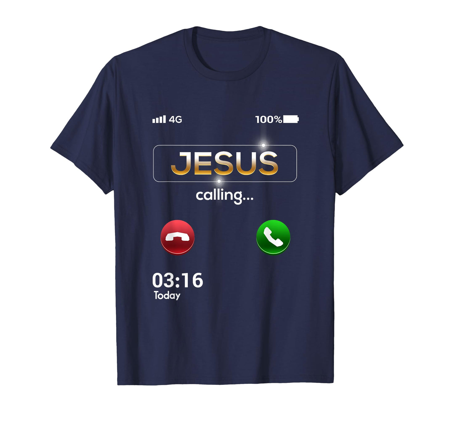 Jesus Is Calling Funny Cell Phone Call Jesus Christian T-Shirt