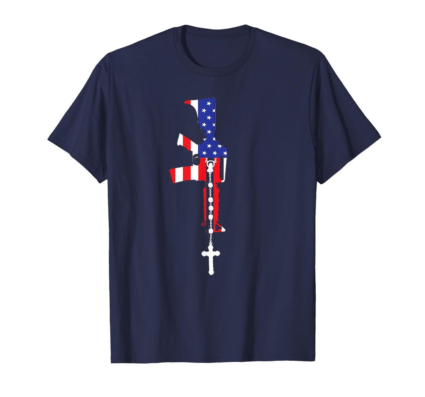 American Flag Rosary Patriotic Catholic T-Shirt