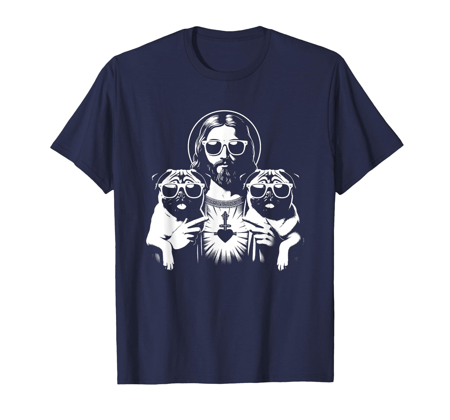Jesus Pugs - Funny Christian Religious Dog Lover Men Women Girls Kids T-Shirt
