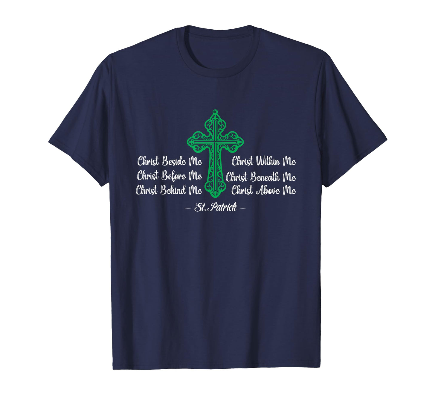 Men Women Prayer Green Christian Cross Irish St Patrick's T-Shirt