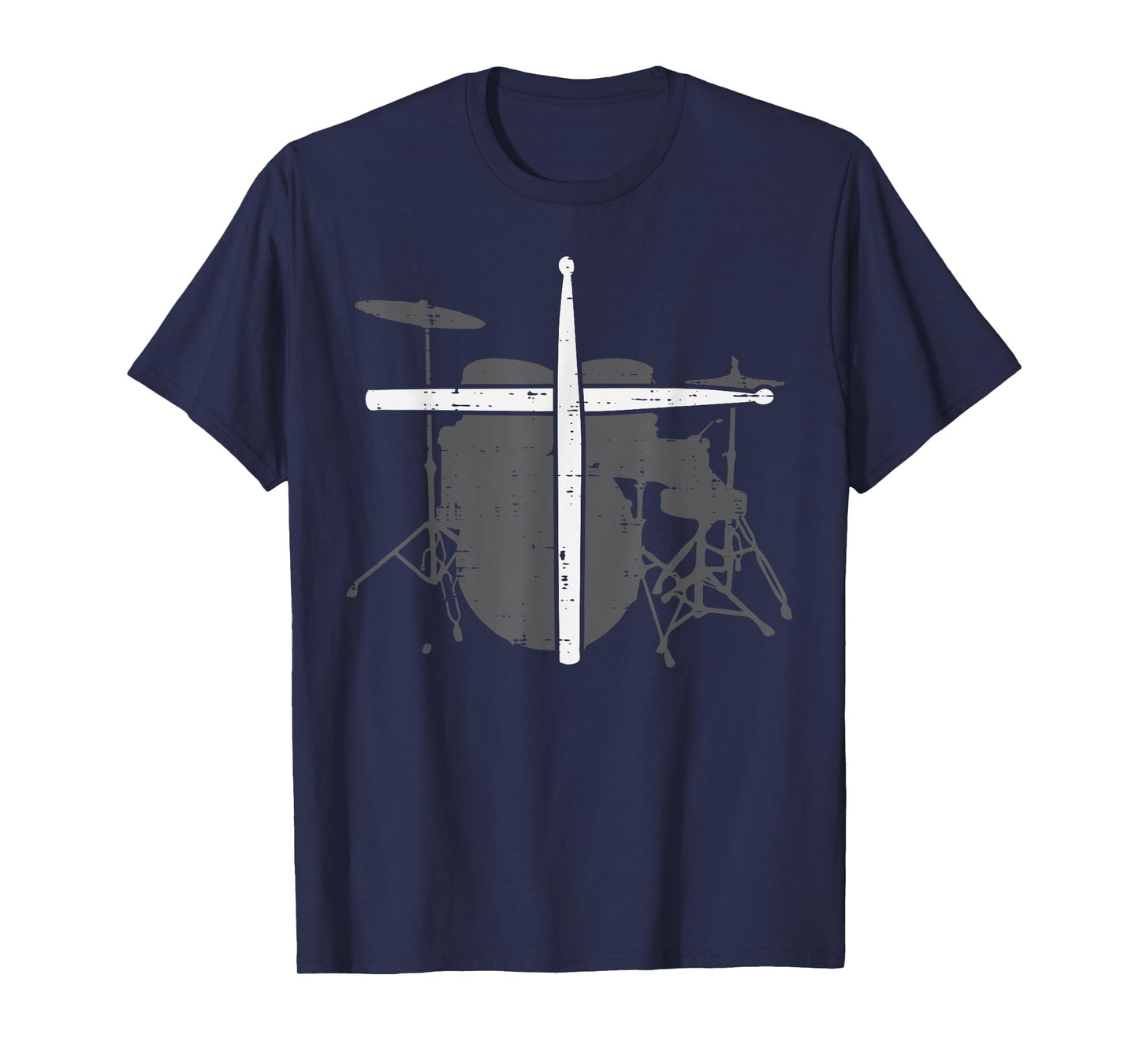 Drums Cross Drumstick Music Jesus Christian Band Men Women T-Shirt