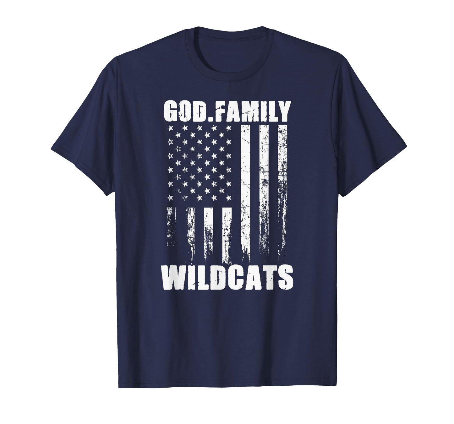El Dorado Wildcats God. Family. Vintage USA Flag T-Shirt