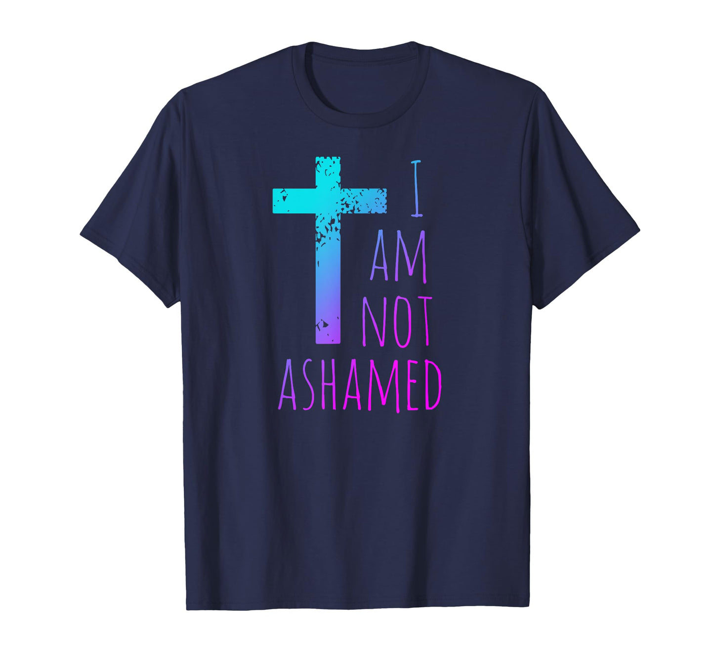 I am not ashamed - Big Red Cross - Gospel Christian Faith T-Shirt