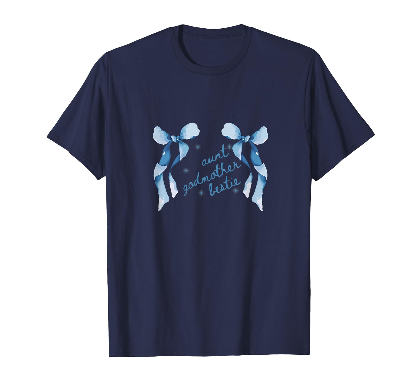 Auntie Godmother Bestie Blue Bows GodChild God Mama Gift T-Shirt