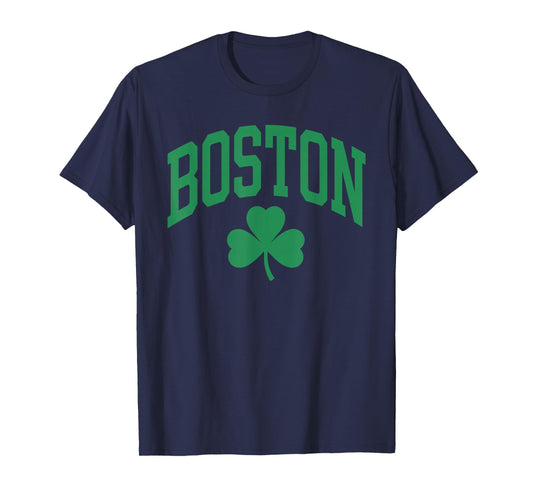 Boston St Patricks Day Shamrock T-Shirt - T-Shirt | Navy