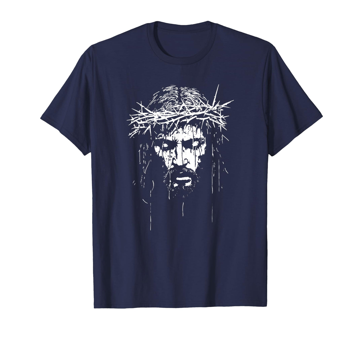 Vintage Face Of Jesus Christ Portrait With Crown Christian T-Shirt