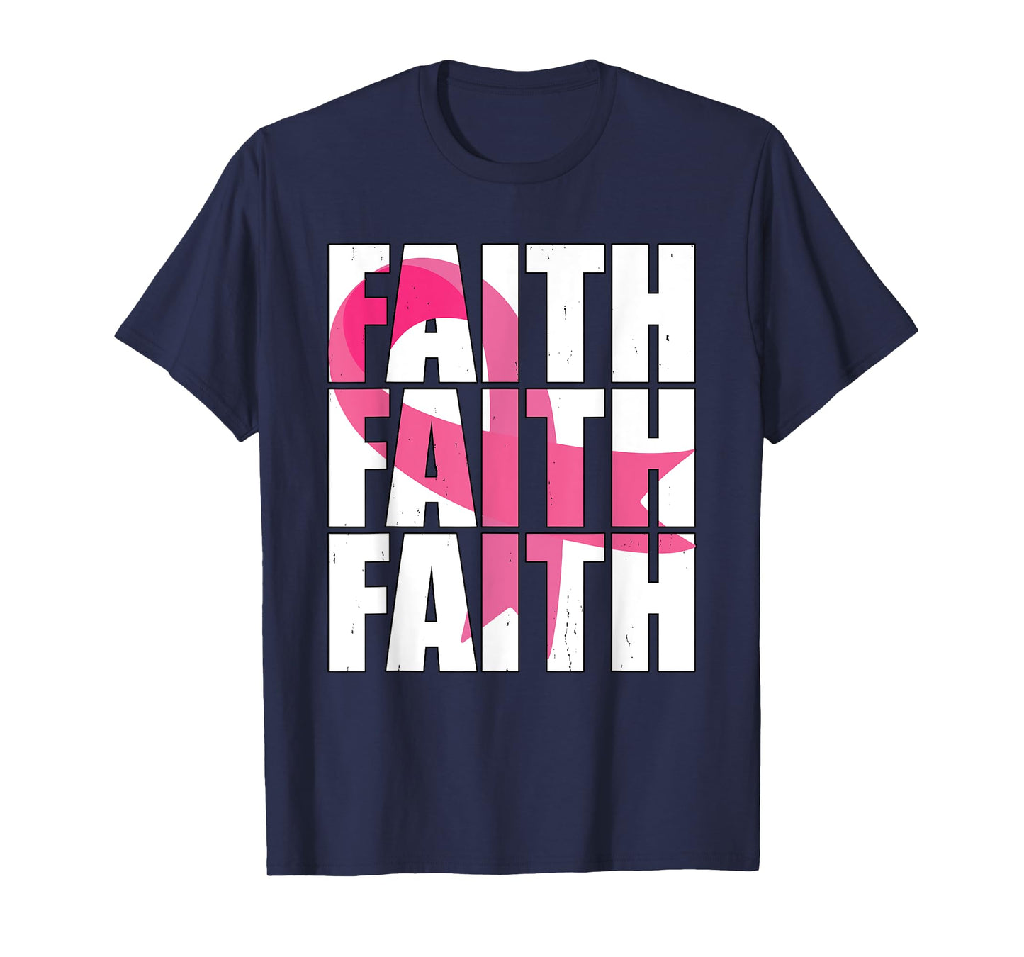 Faith Hope Love Pink Ribbon Breast Cancer Survivor Support T-Shirt