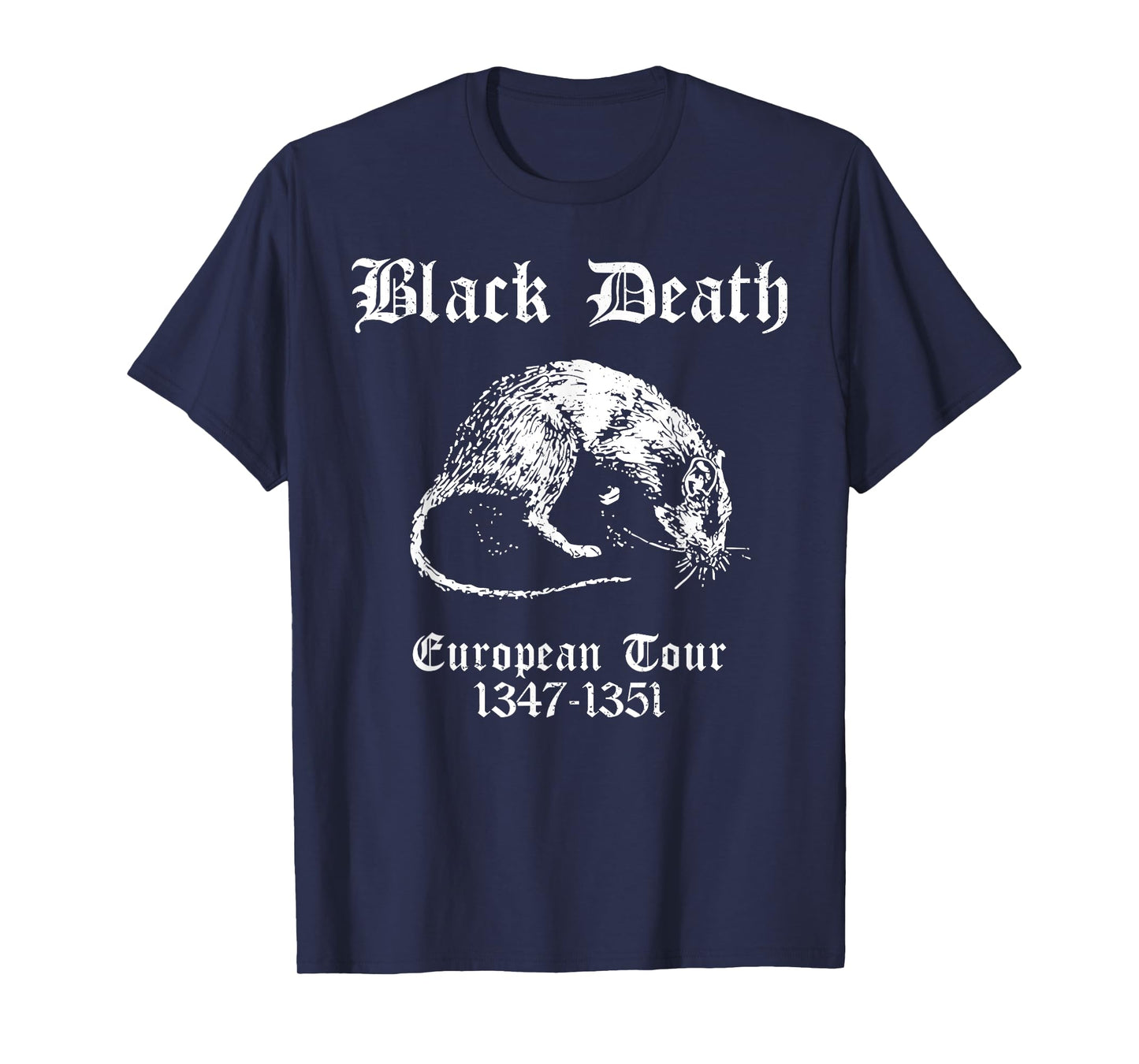 Retro Black Death European Tour Plague Rat Medieval History T-Shirt