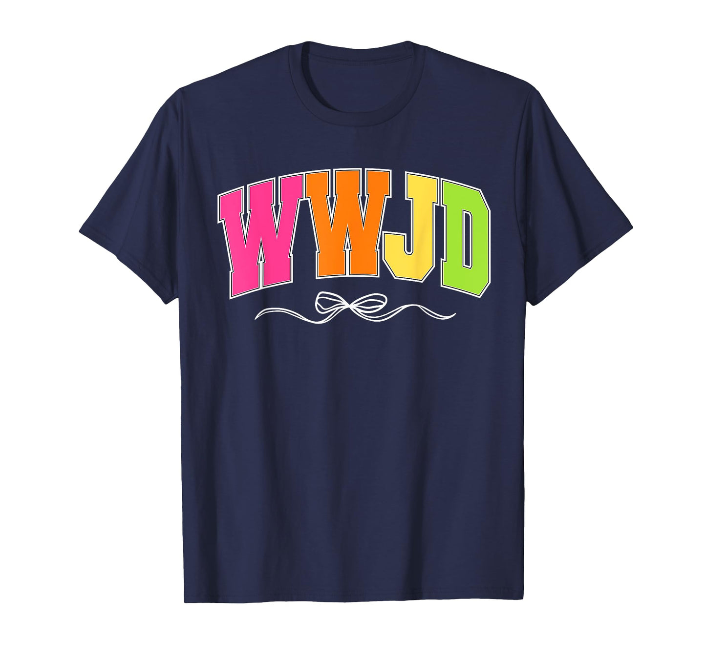 Retro Christian Faith Coquette Bow Colorful Print T-Shirt