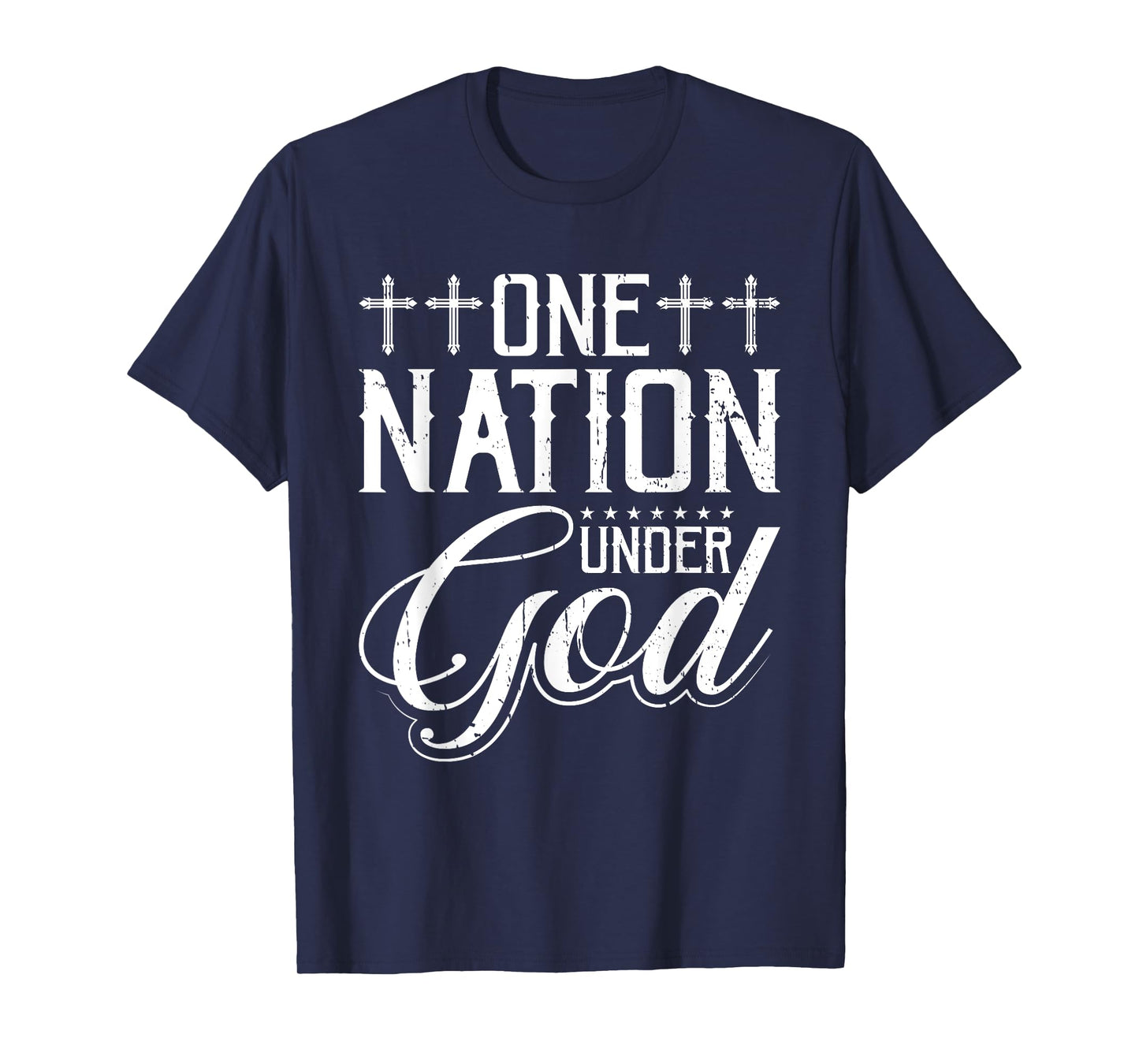 One Nation Under God Jesus Blessed American Flag T-Shirt