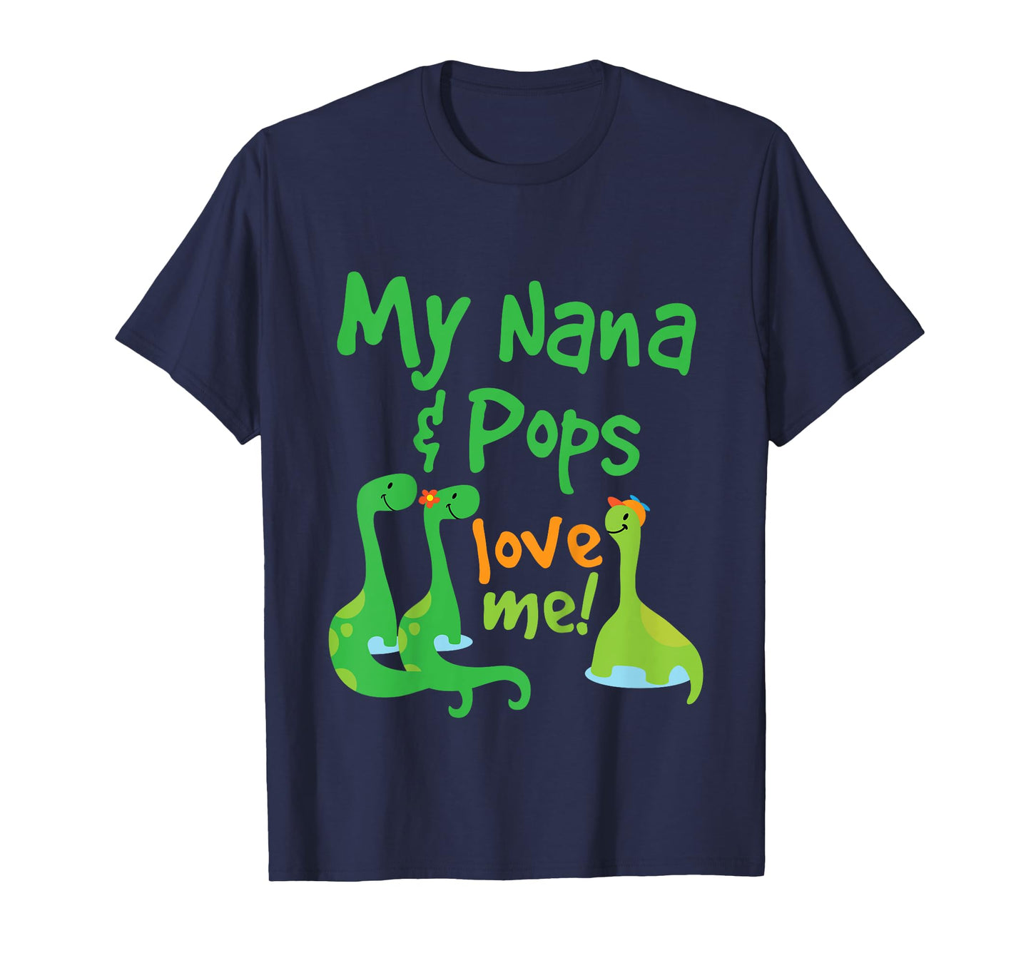 Kids My Nana and Pops Love Me Grandson Dinosaur T-Shirt