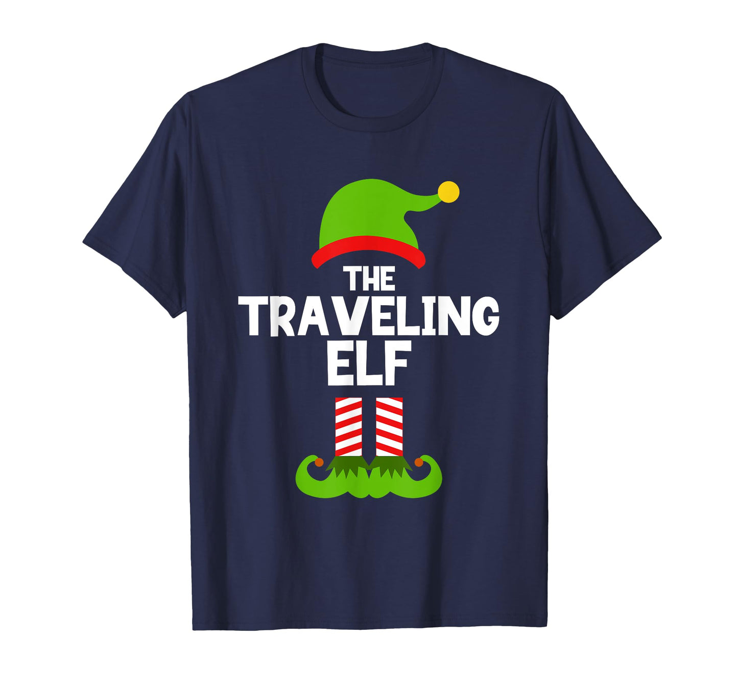 Funny The Traveling Elf Christmas Family Pajama Travel T-Shirt