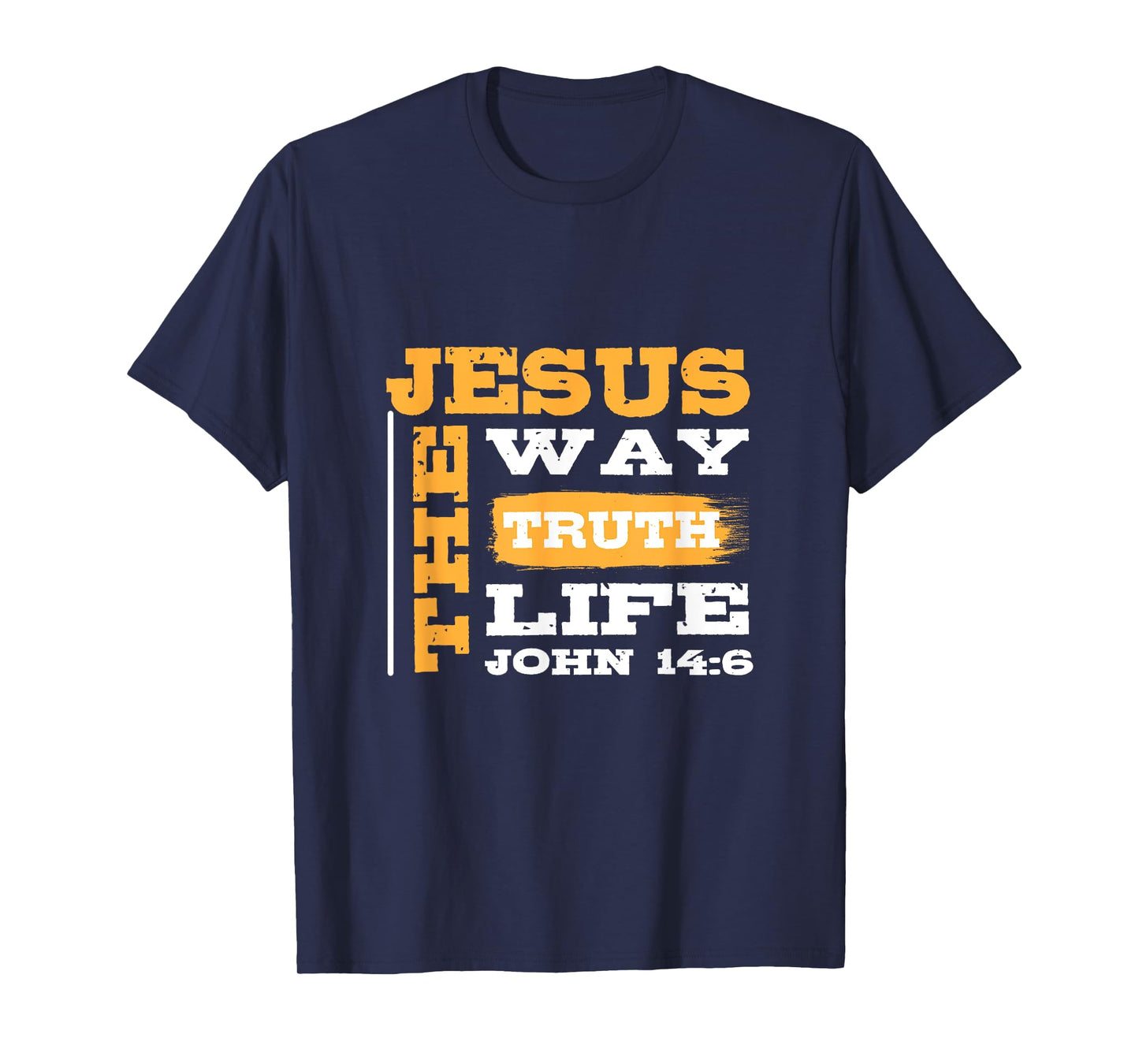 John 14:6 Jesus Way Truth Life Christian Cross Patriotic T-Shirt