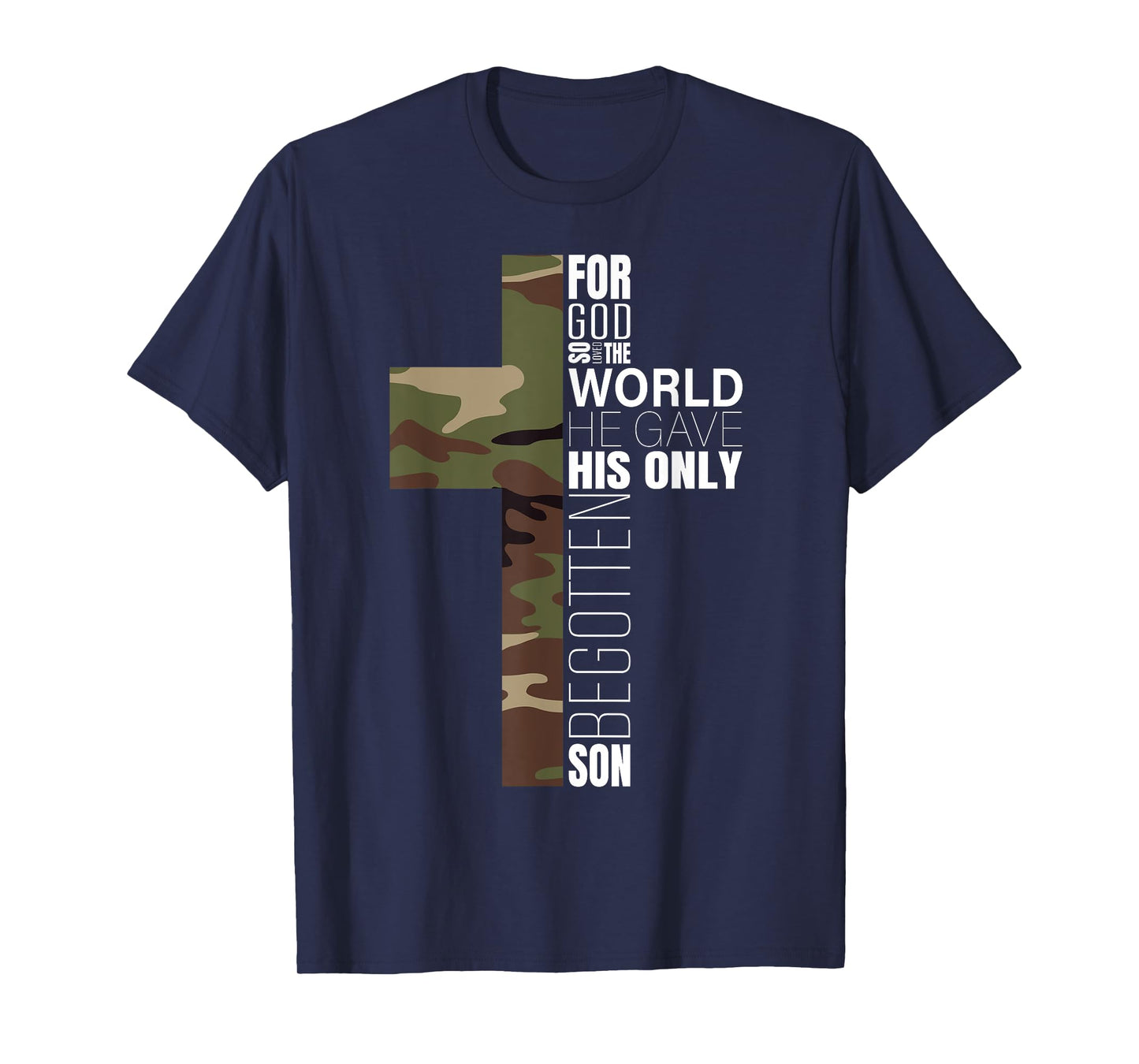 Green Camo Christian Cross Bible Verse Gifts Men John 3 16 Premium T-Shirt