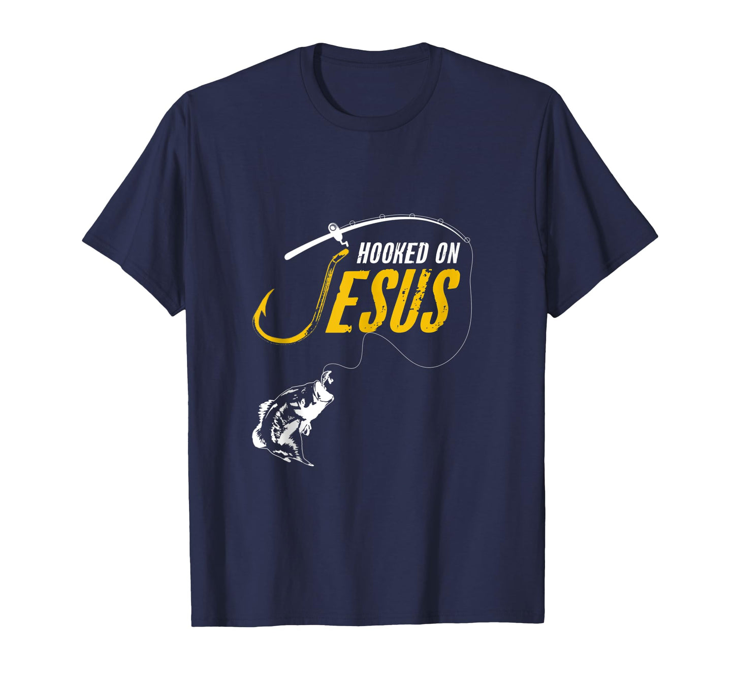 Hooked on Jesus Funny Christian Fishing Tank Top