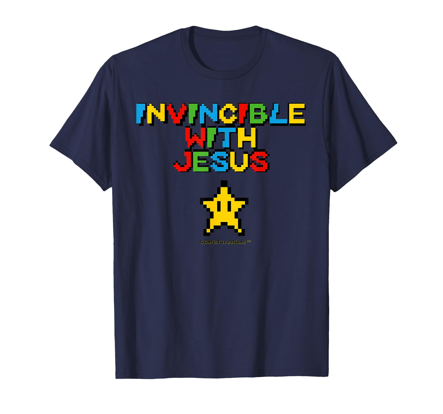 Invincible With Jesus Christian Gamer Inspiration & Faith T-Shirt
