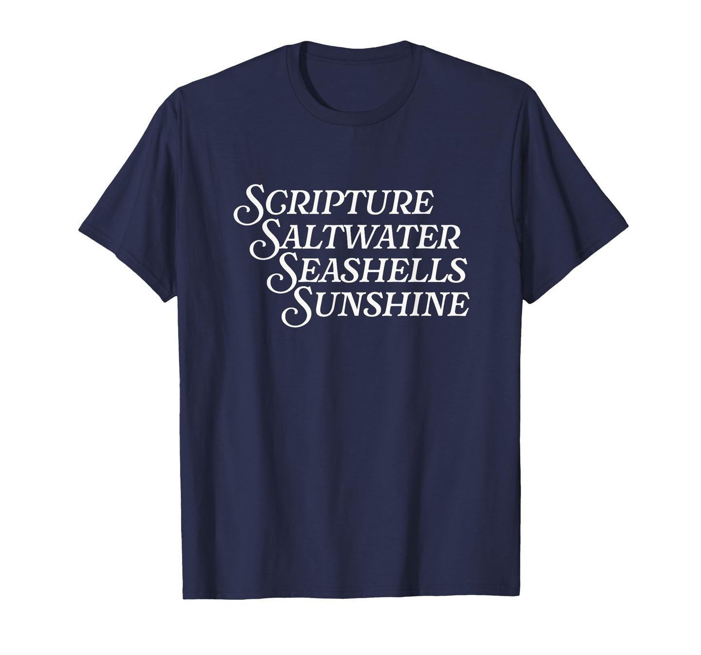 Scripture Saltwater Seashells Sunshine God Christian Retreat T-Shirt