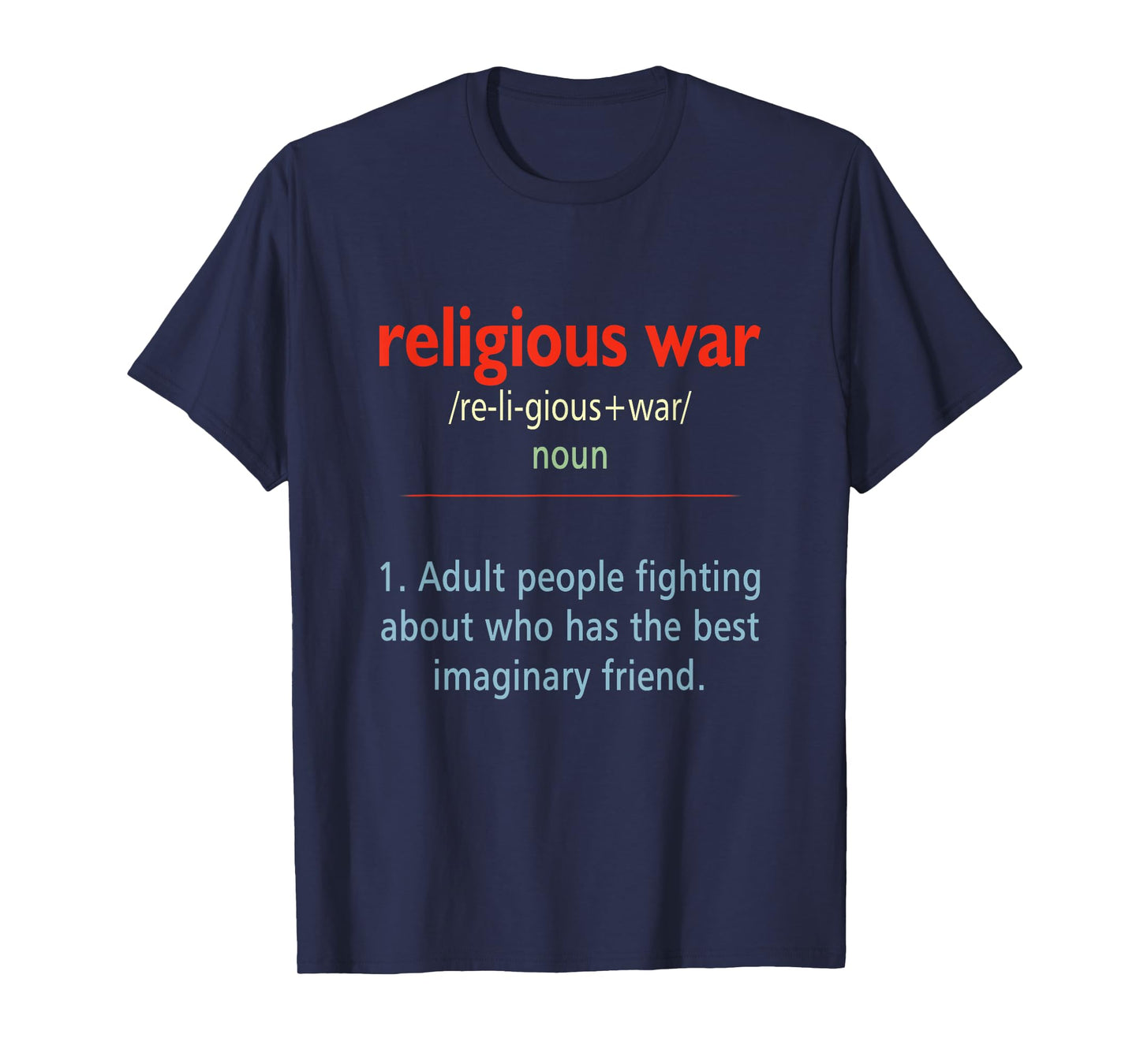 Religious War Dictionary Definition Best Imaginary Friend T-Shirt - Religious War Dictionary Definition Best Imaginary - Unisex-Adults - Black - Small - Short Sleeve - T-Shirt