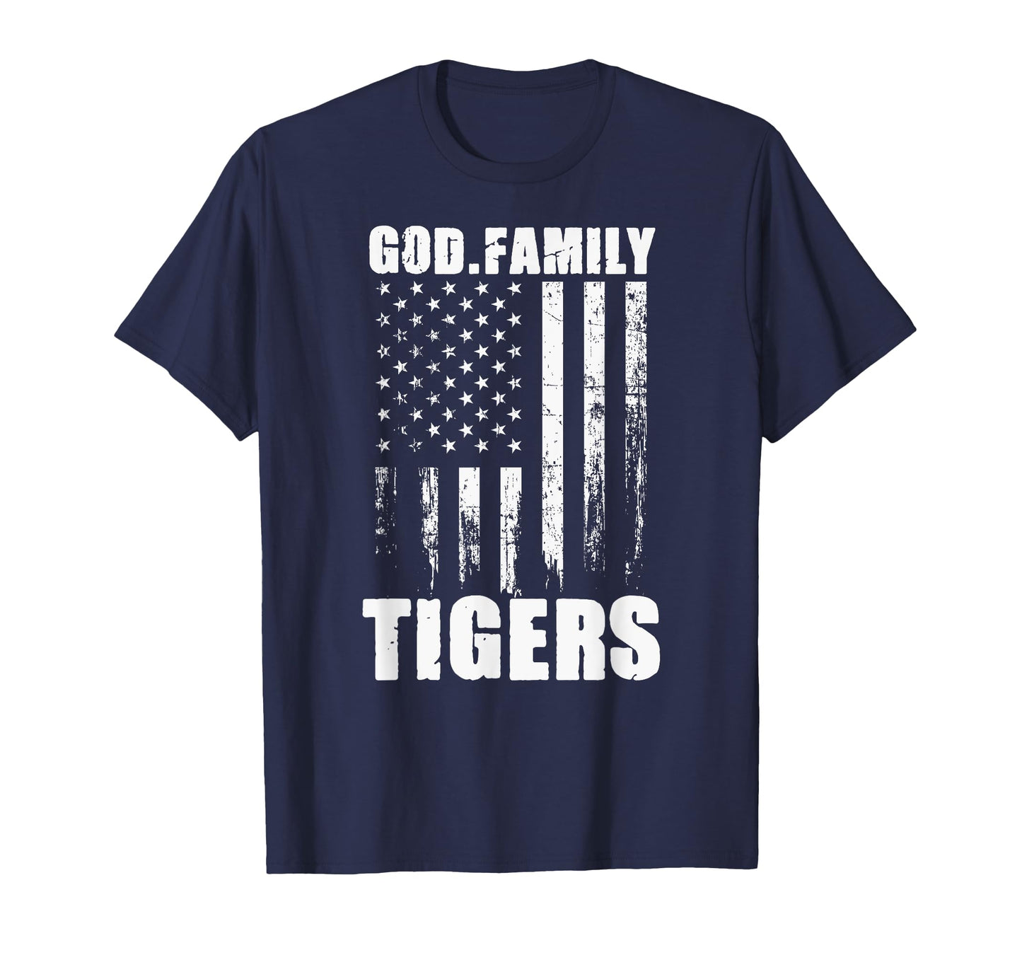 Ozark Tigers God. Family. Vintage USA Flag T-Shirt