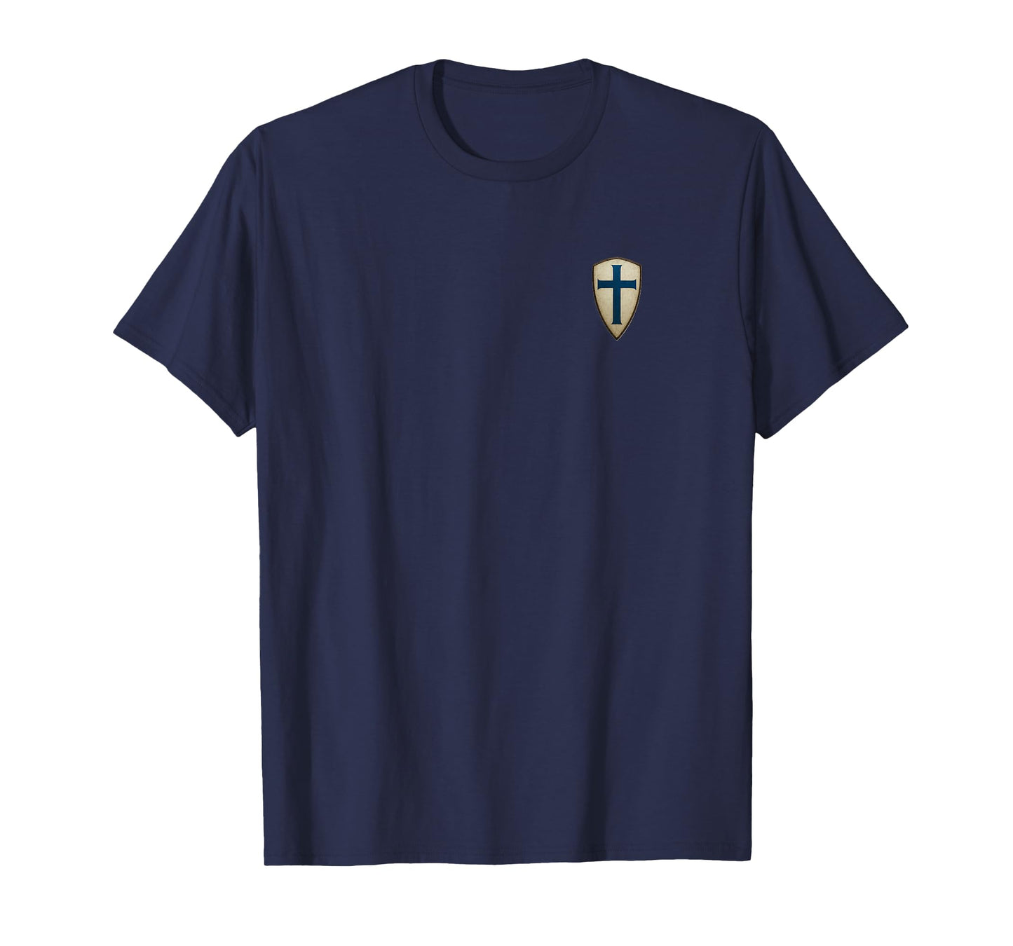 Medieval Knight's Faith Valor Shield & Cross T-Shirt