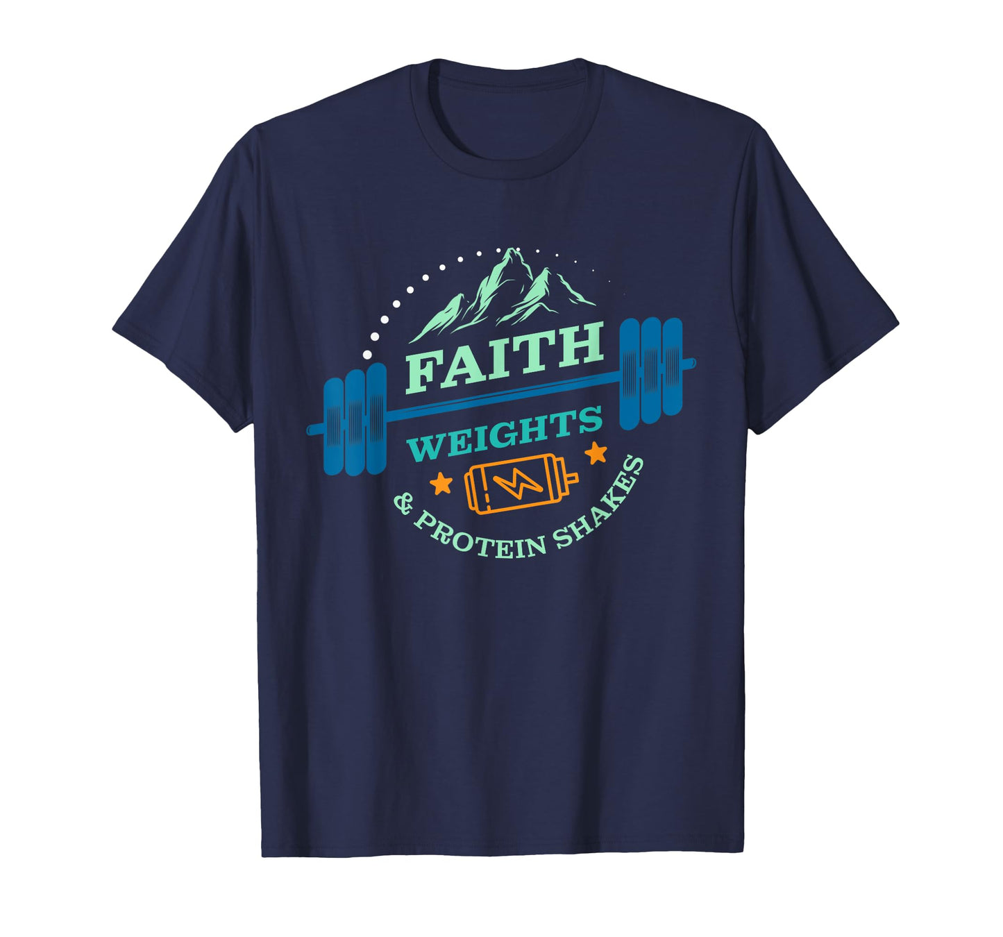 Christian Gym for Faith Weights and Protein Shakes T-Shirt