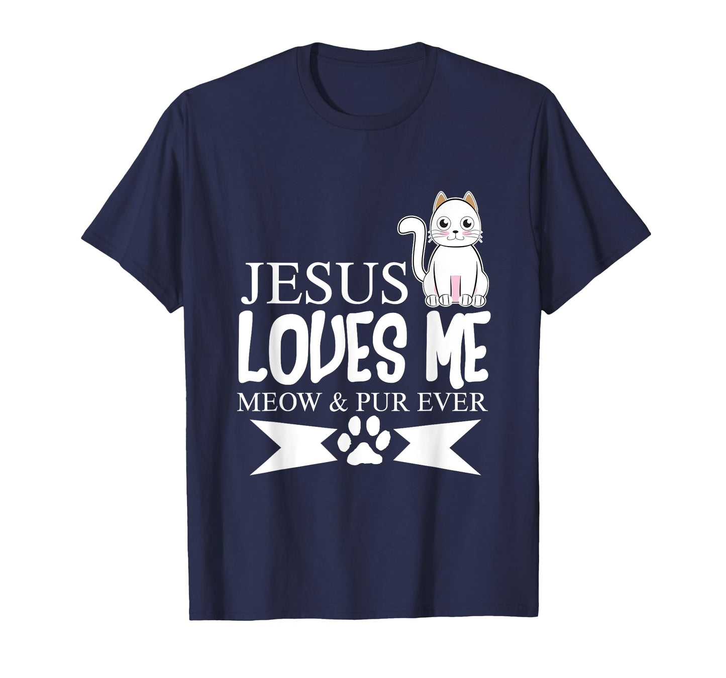 Jesus Loves Me Meow Shirt Christian Youth Gifts T-Shirt