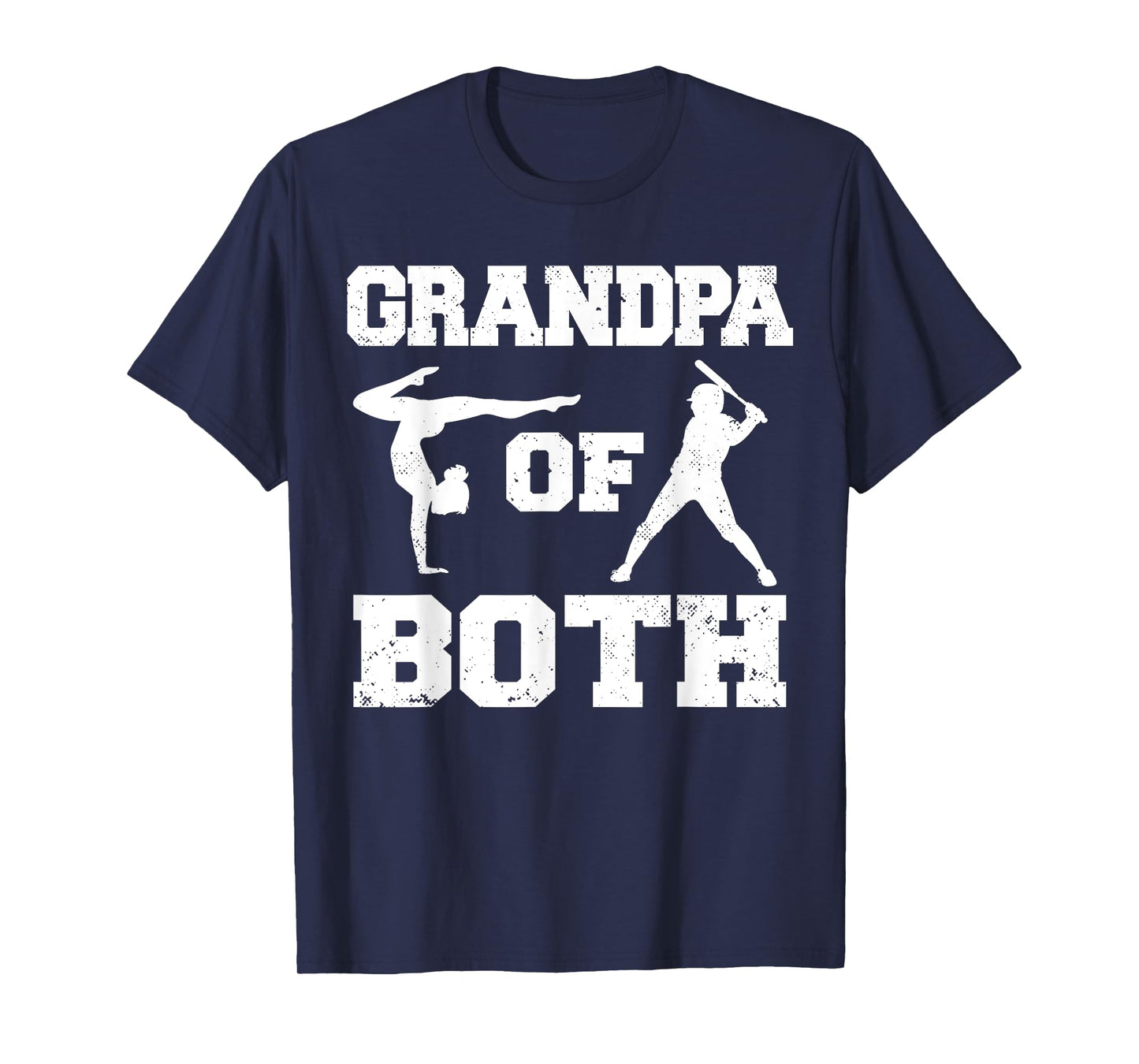 Grandpa Of Both Funny Baseball and Gymnastics Grandpa T-Shirt
