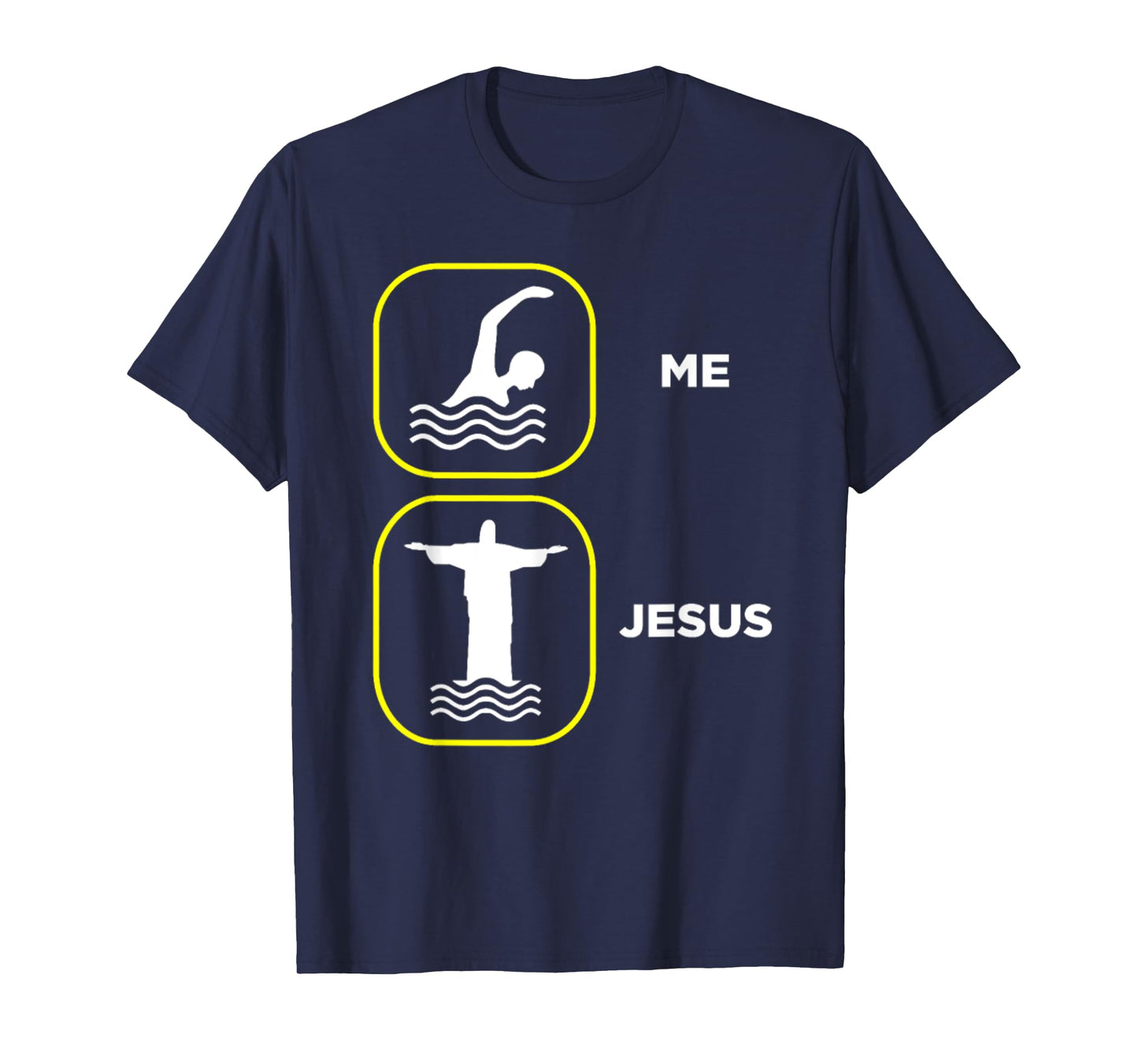 Funny Me Swimming Jesus Christian Faith - Religious Christ T-Shirt