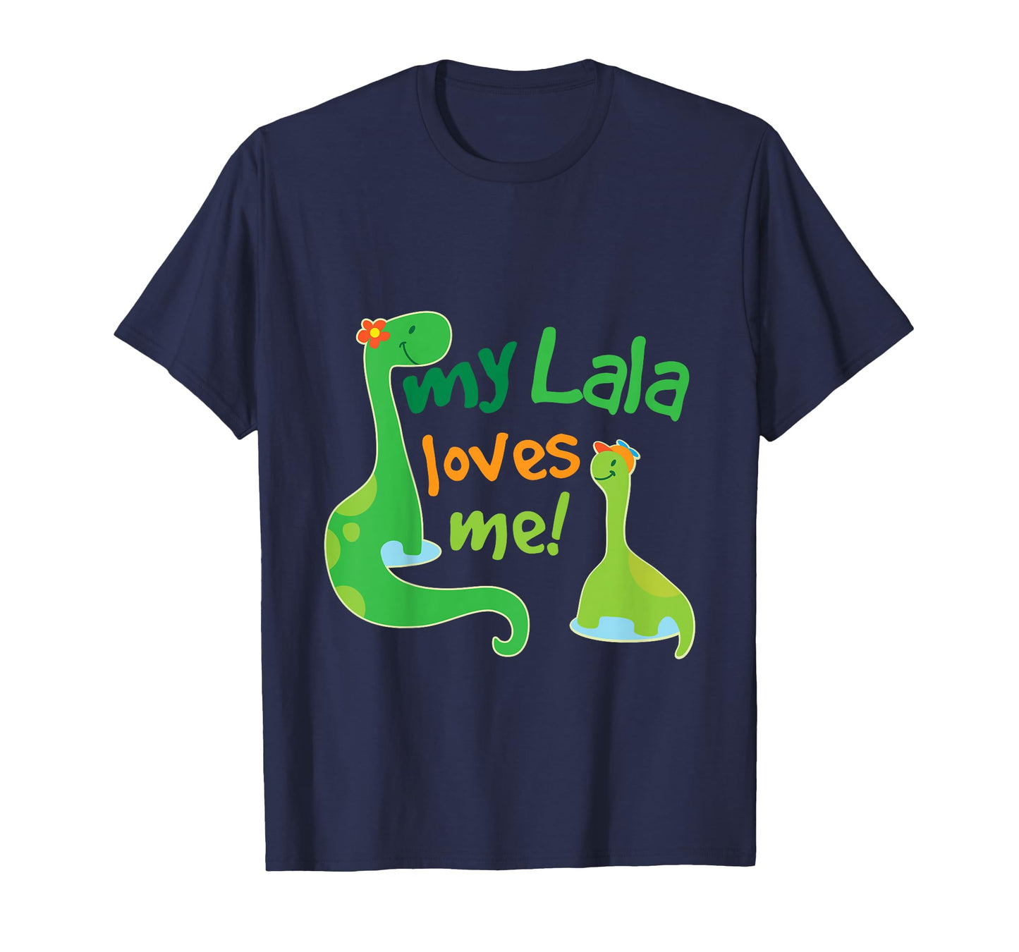 Kids My Lala Loves Me Grandchild Dinosaur T-Shirt