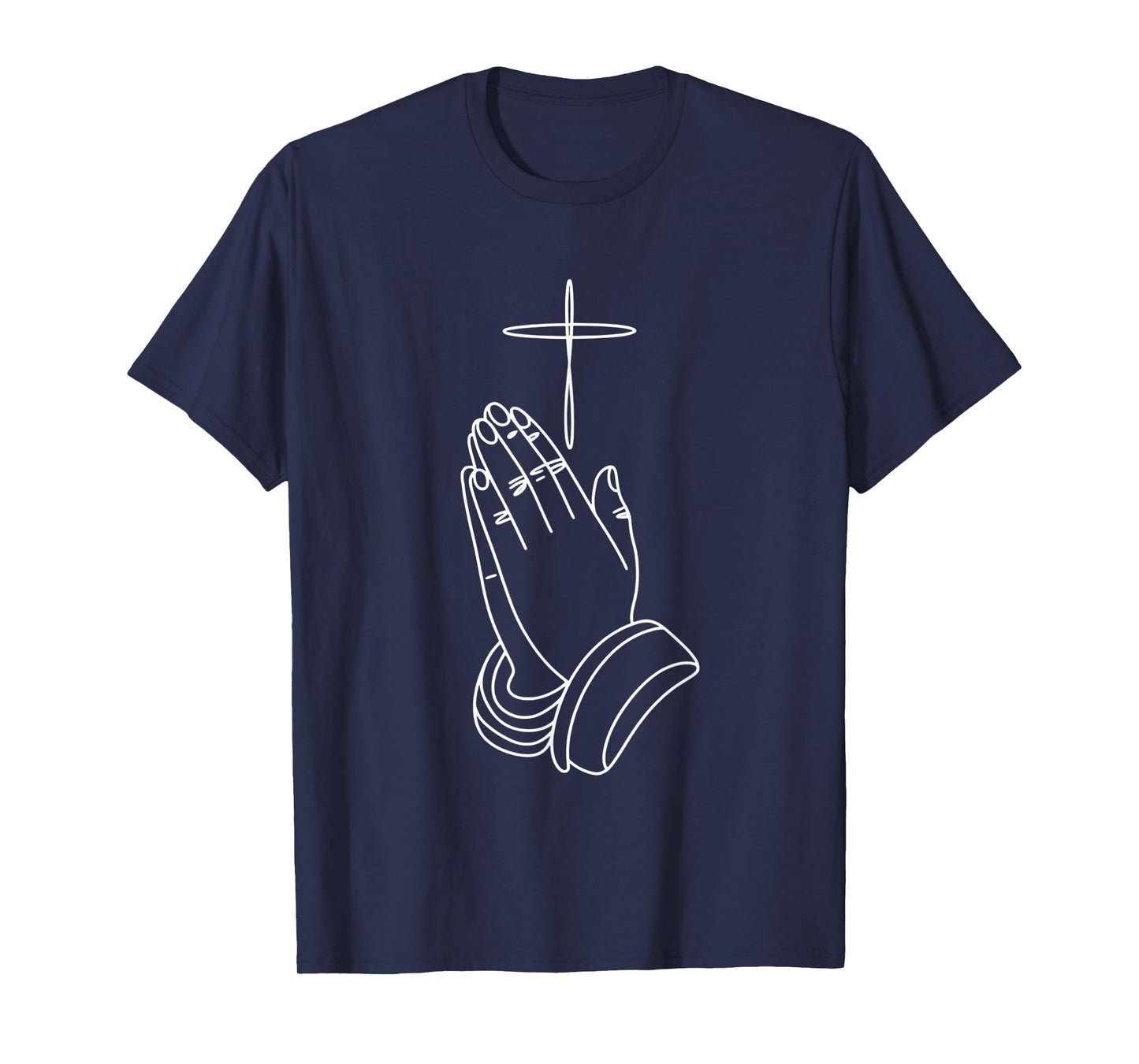 Praying Hands and Cross Minimal Christian T-Shirt